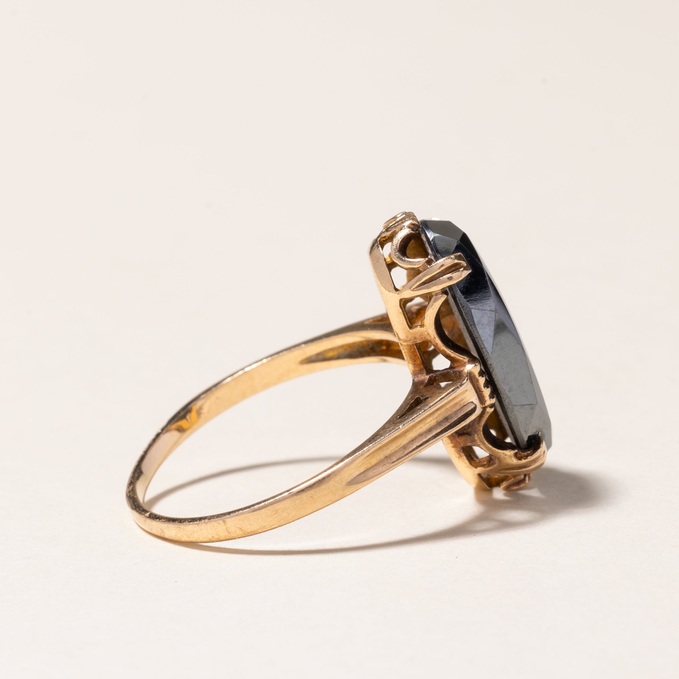 Oval Cut Hematite Cocktail Ring | 5.33ct | SZ 8.75