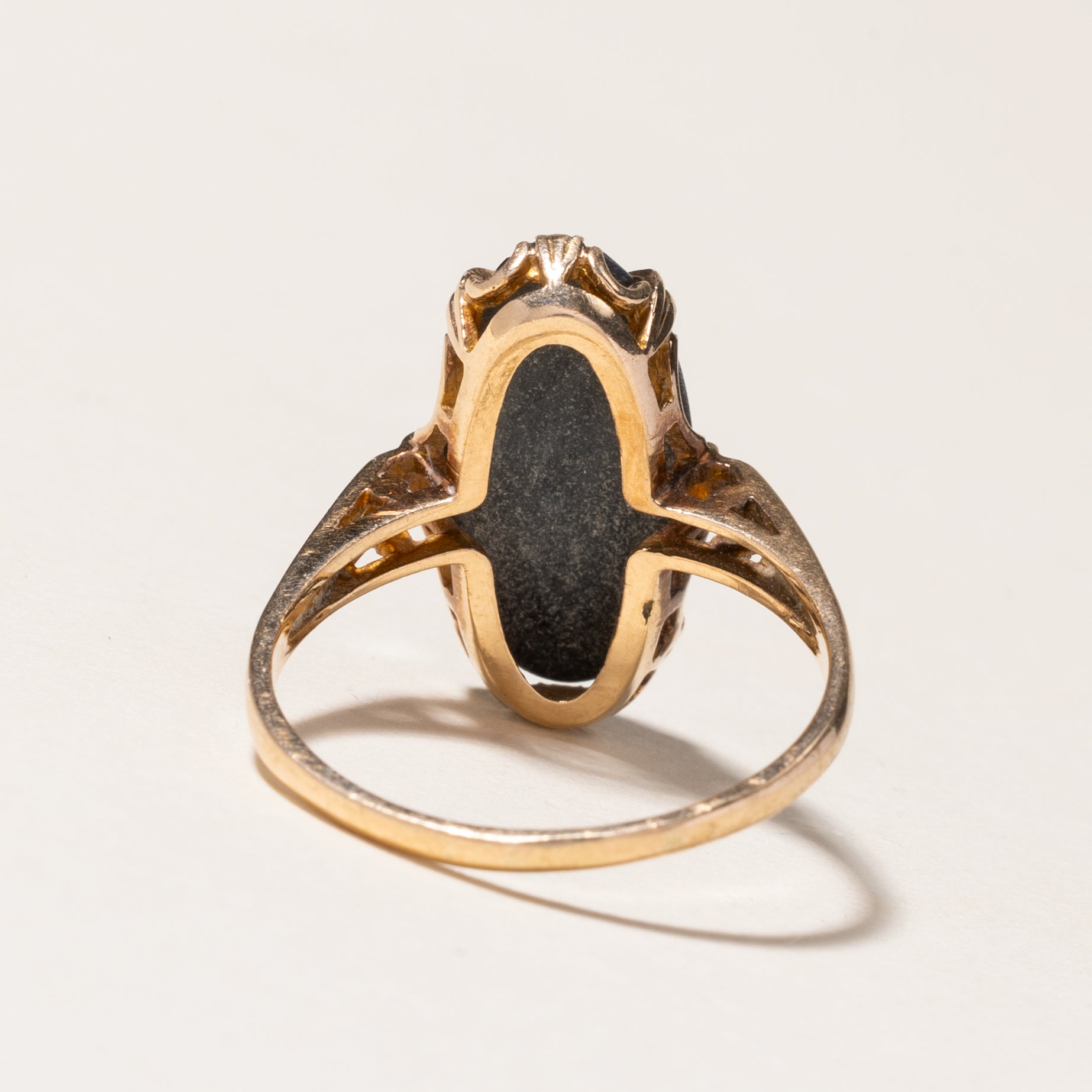 Oval Cut Hematite Cocktail Ring | 5.33ct | SZ 8.75