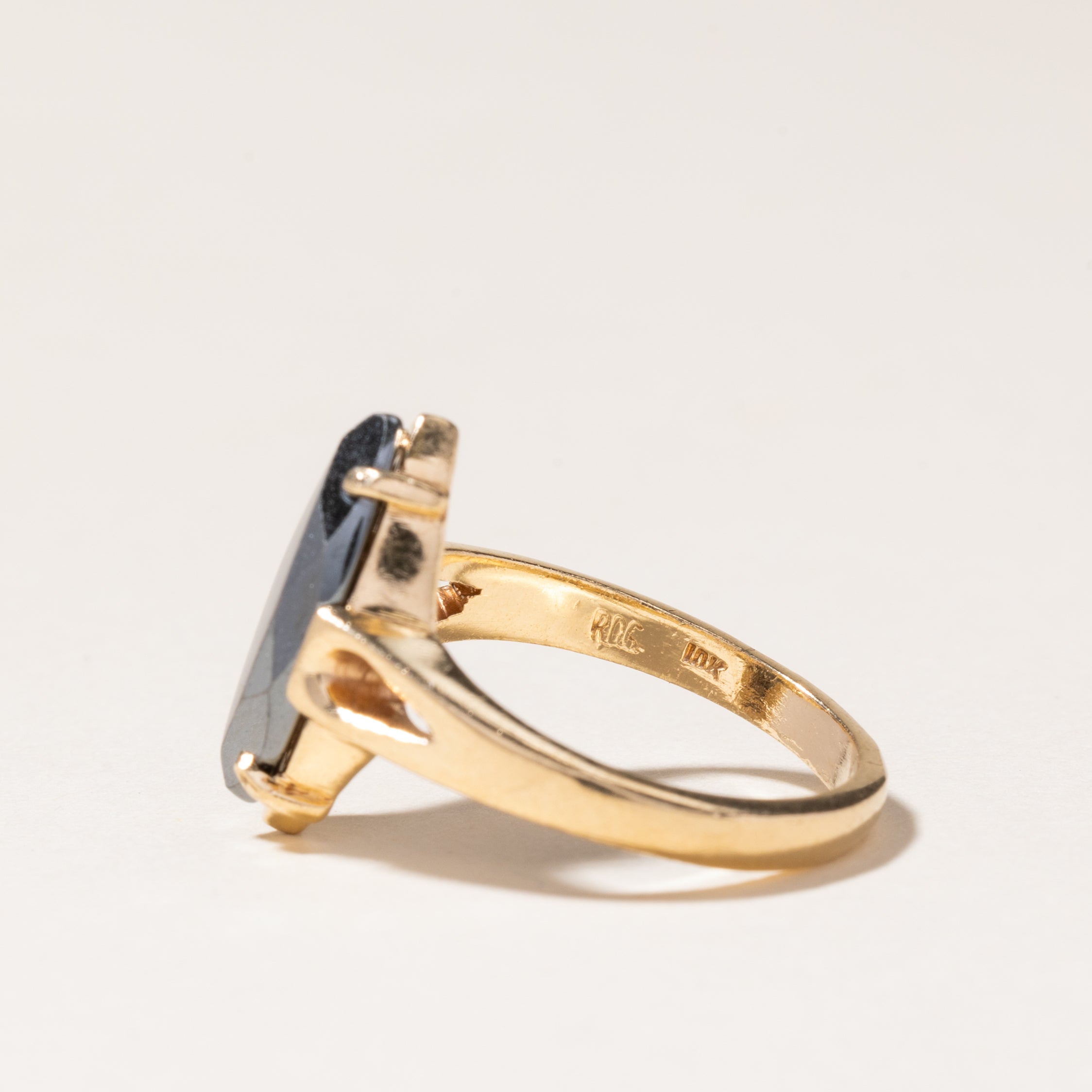 Marquise Cut Hematite Ring | 2.36ct | SZ 5.25