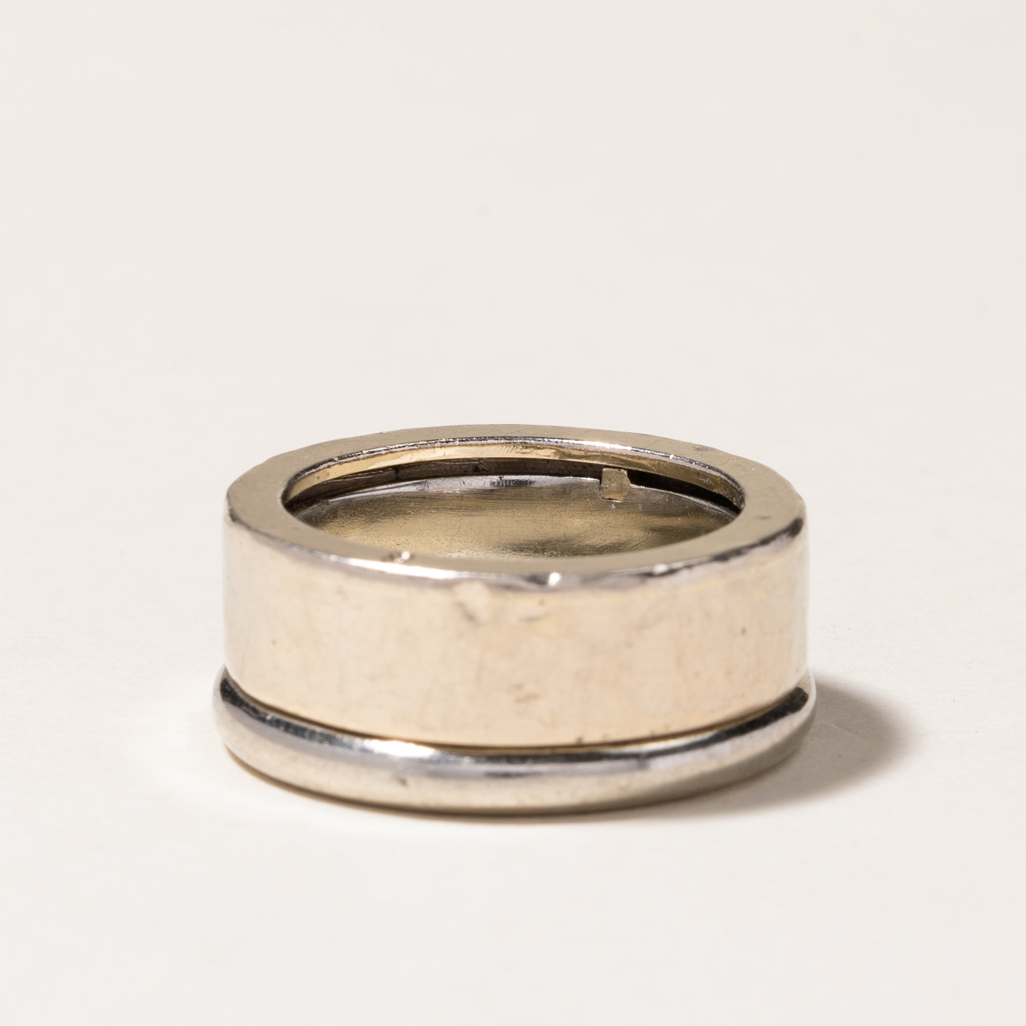 Bague double Kinetic à trois diamants bleus | 0,09 ct au total | Taille 6,5