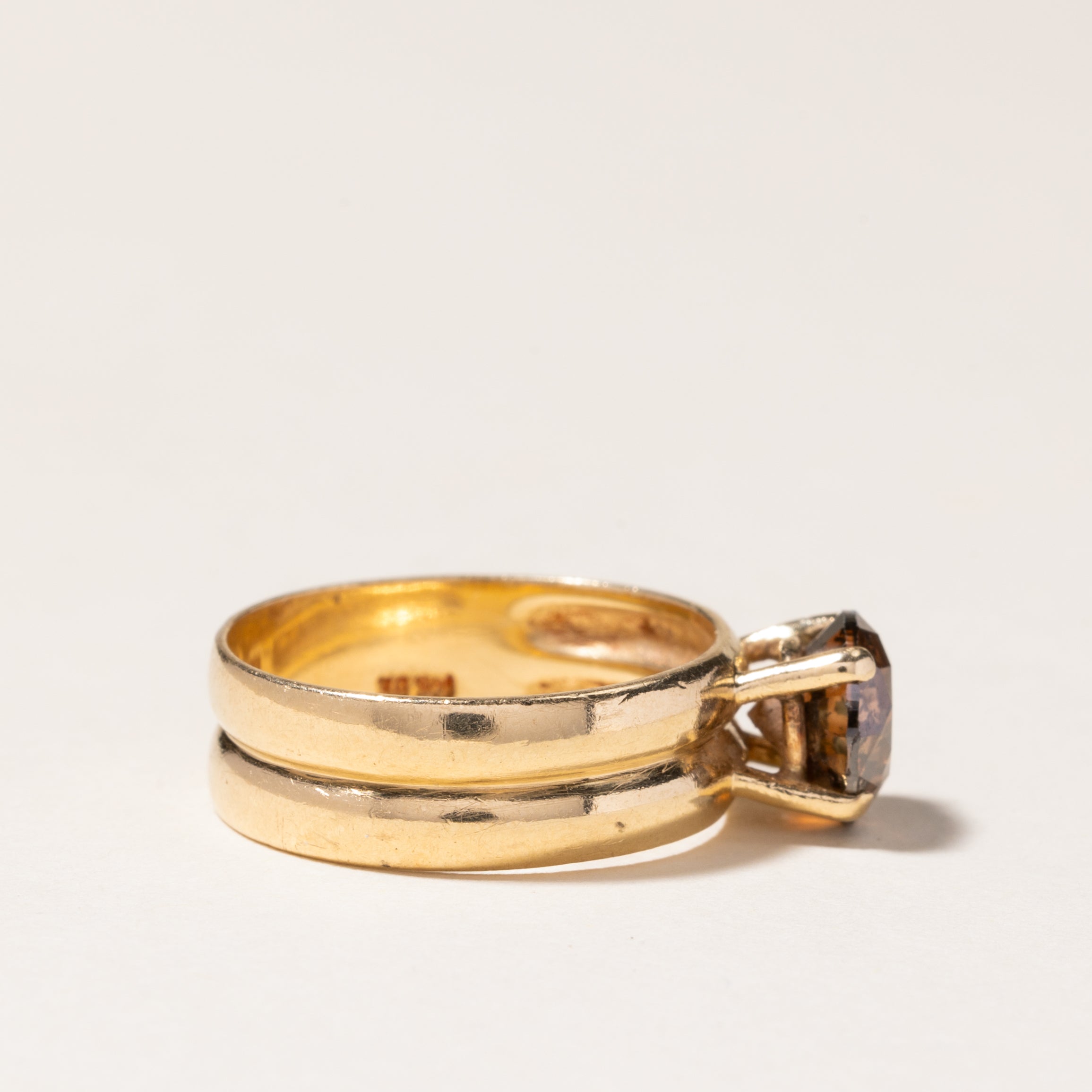 Bague solitaire en diamant orange-brun | 2,00 ct | Taille 7,5
