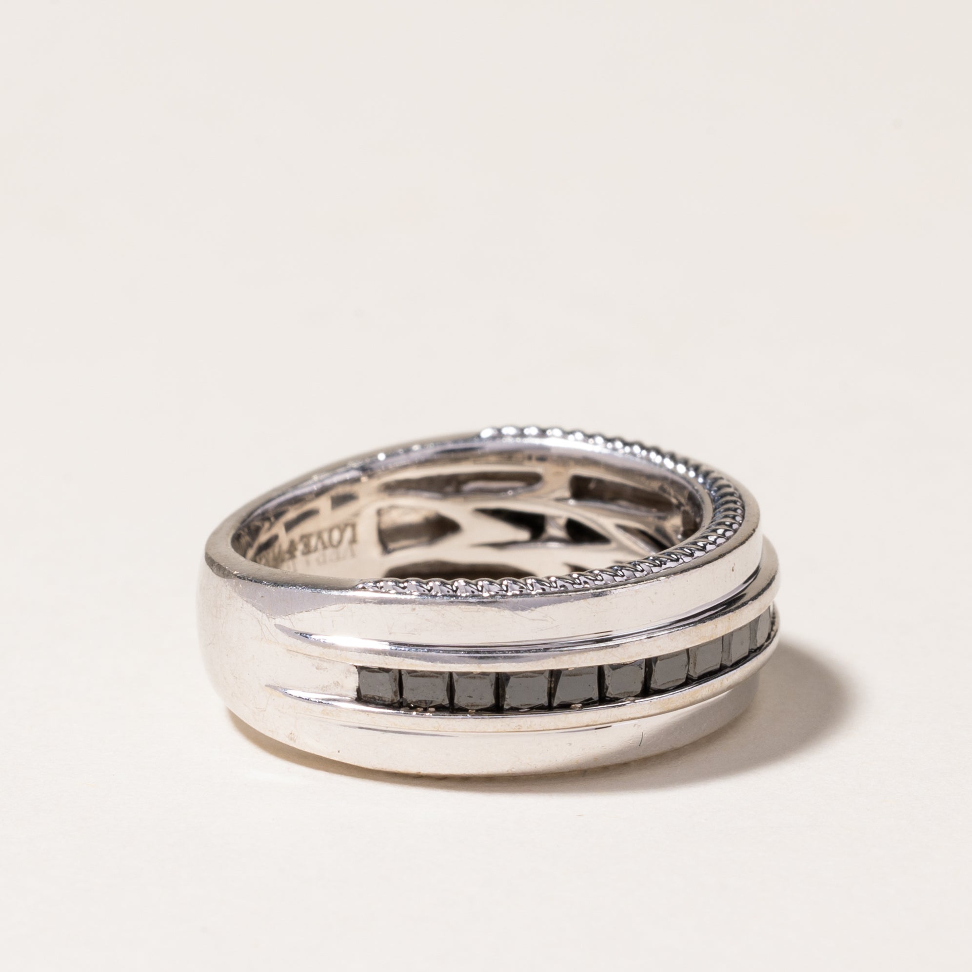 'Vera Wang' Semi Eternity Black Diamond Band | 1.00ctw | SZ 6.75