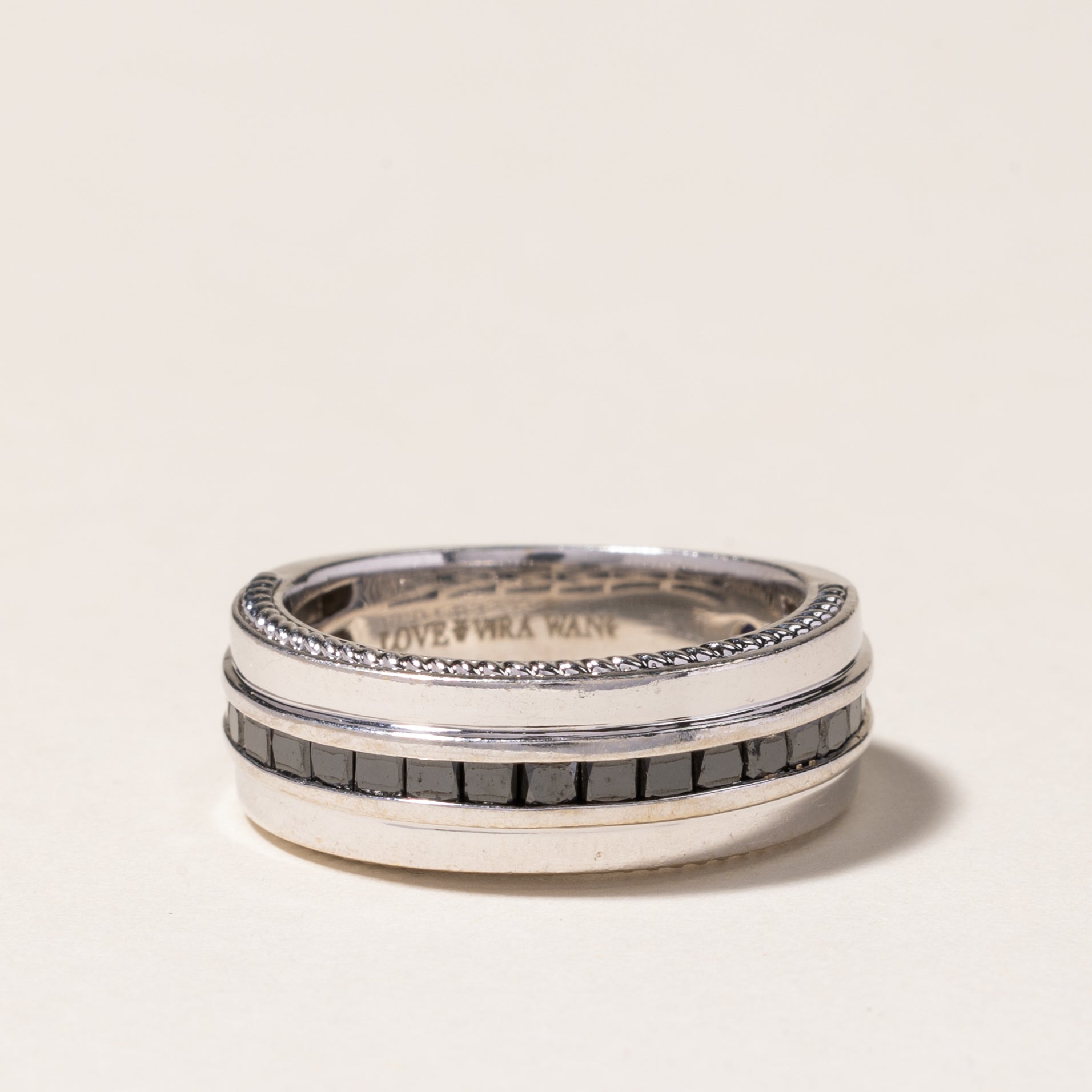 'Vera Wang' Semi Eternity Black Diamond Band | 1.00ctw | SZ 6.75