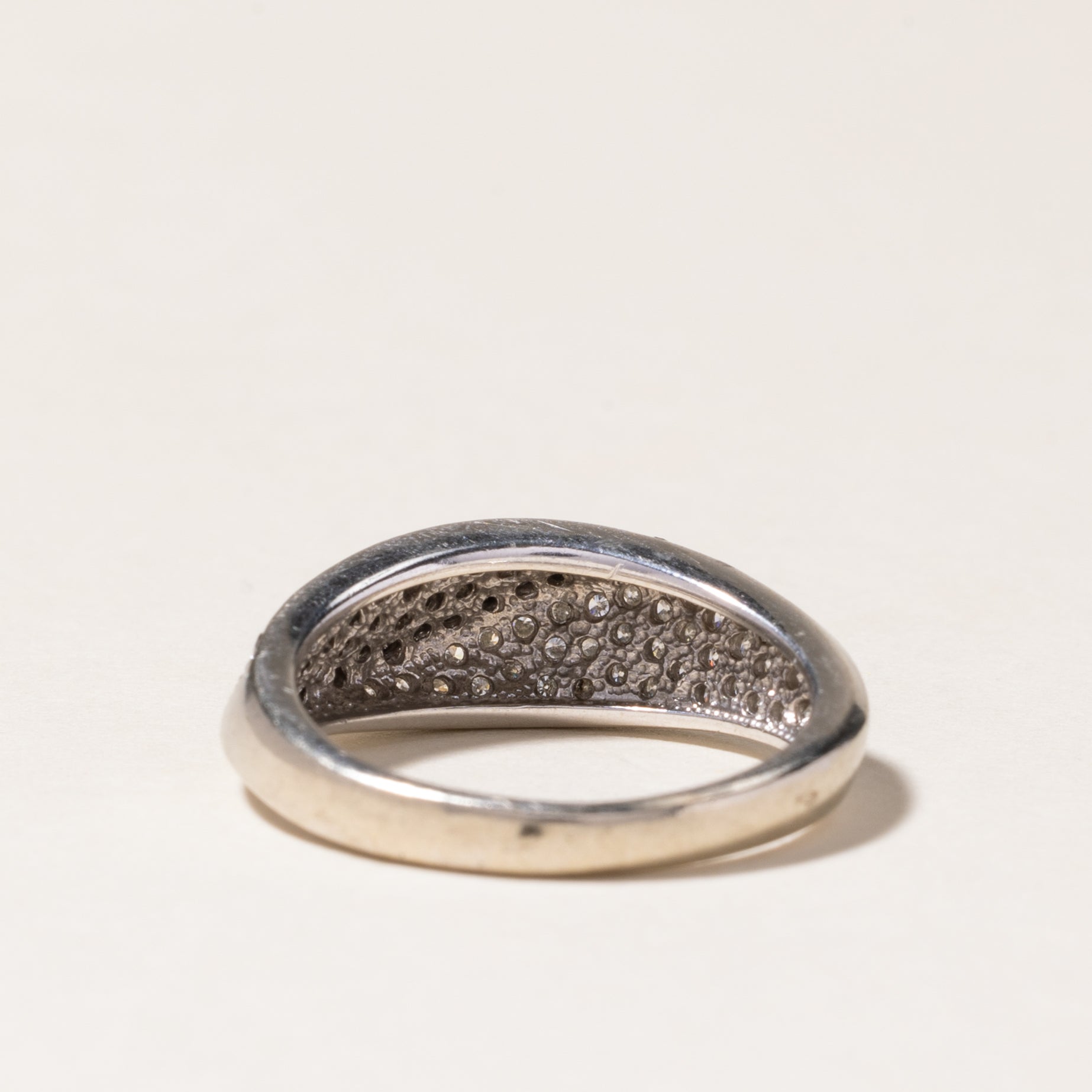 Black & White Diamond Wave Design Ring | 0.36ctw, 0.36ctw | SZ 6.5
