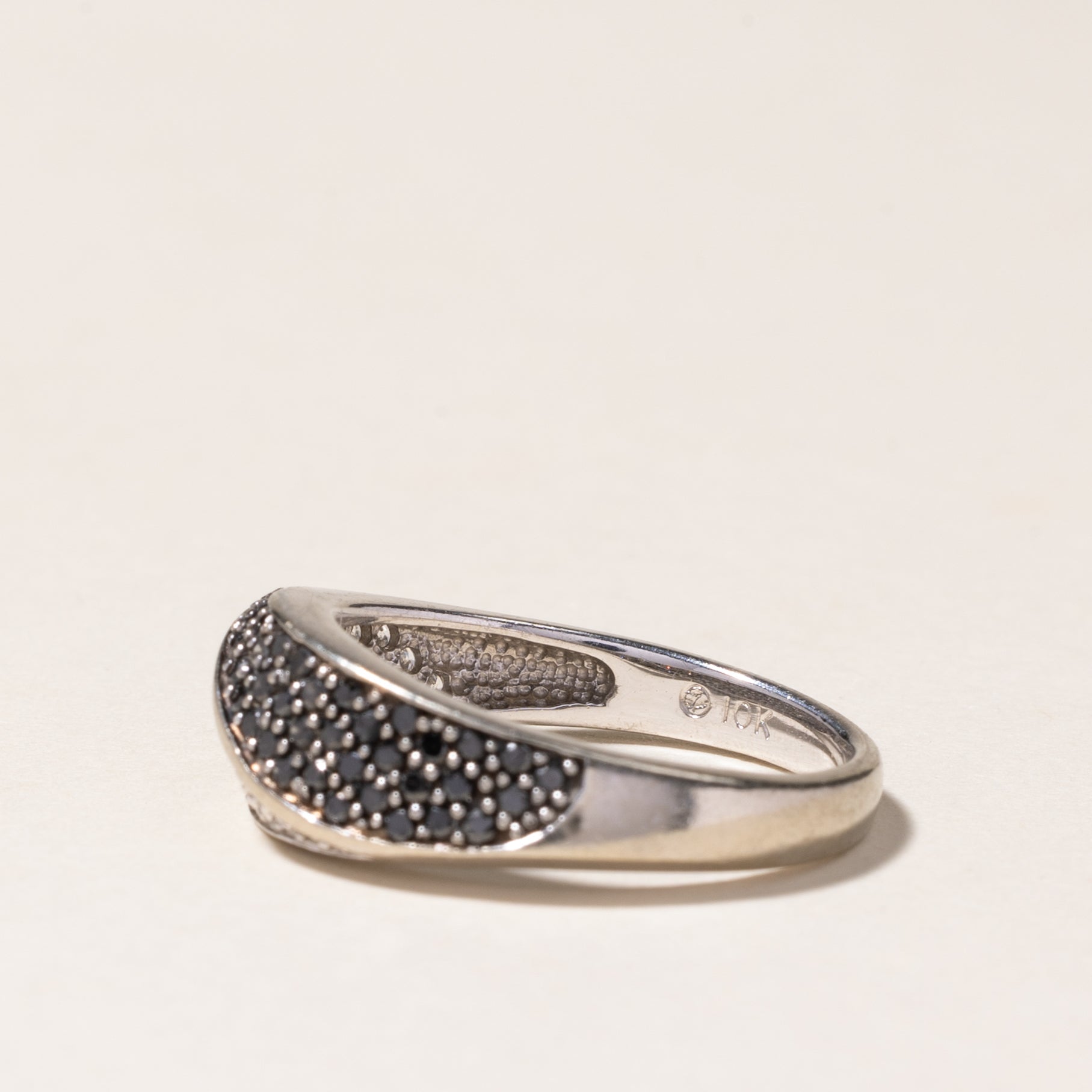 Black & White Diamond Wave Design Ring | 0.36ctw, 0.36ctw | SZ 6.5