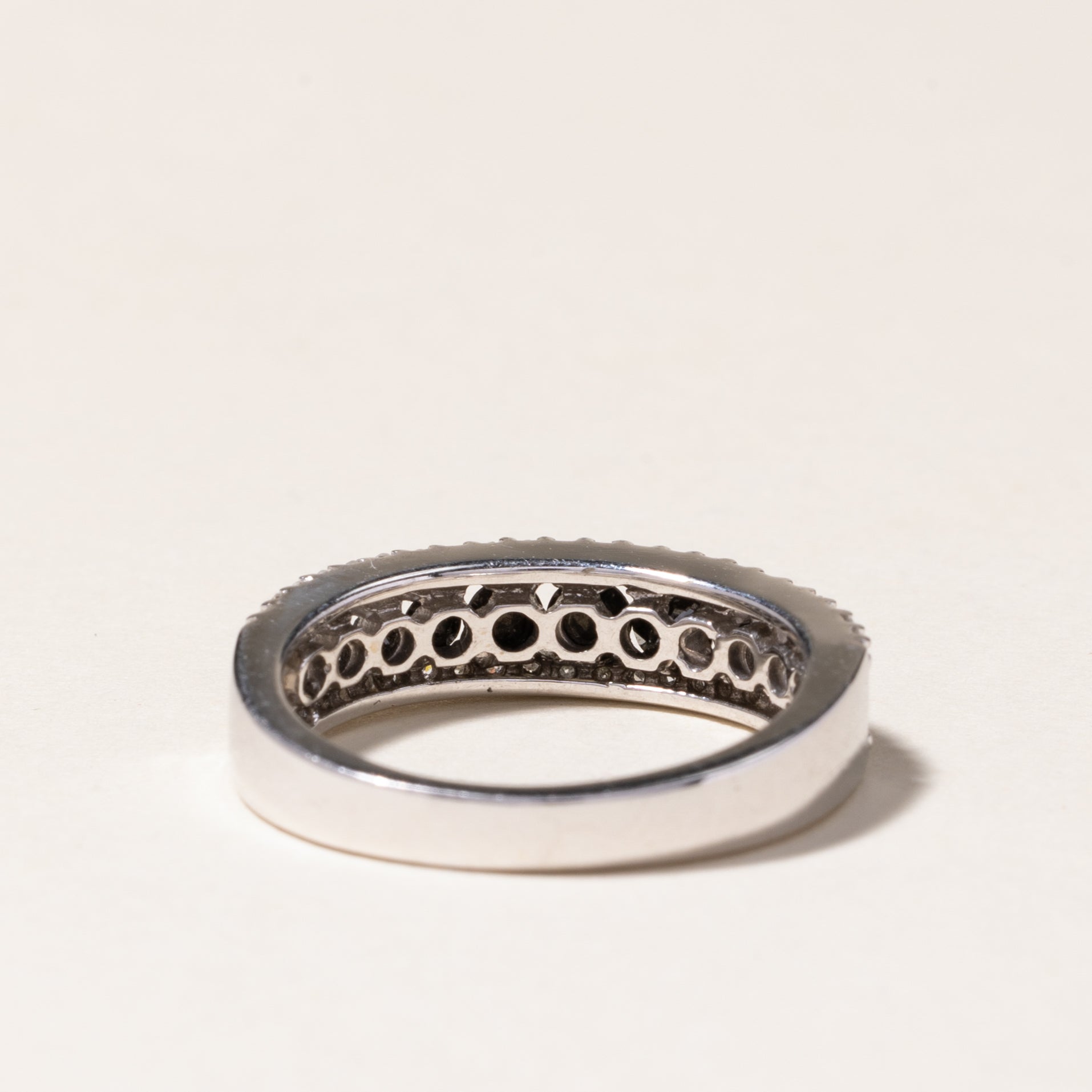 'Effy' Channel Set Black & White Diamond Ring | 0.55ctw, 0.14ctw | SZ 7.25
