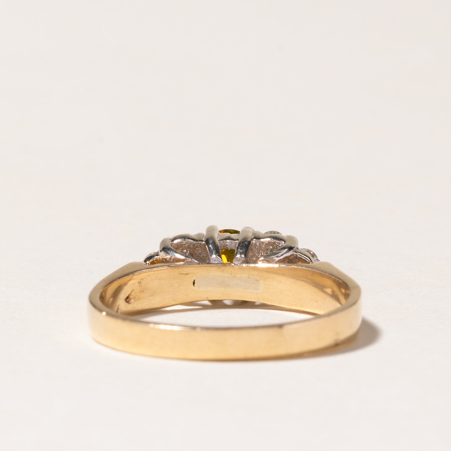 Yellow & White Diamond Engagement Ring | 0.28ct, 0.24ctw | SZ 7.75