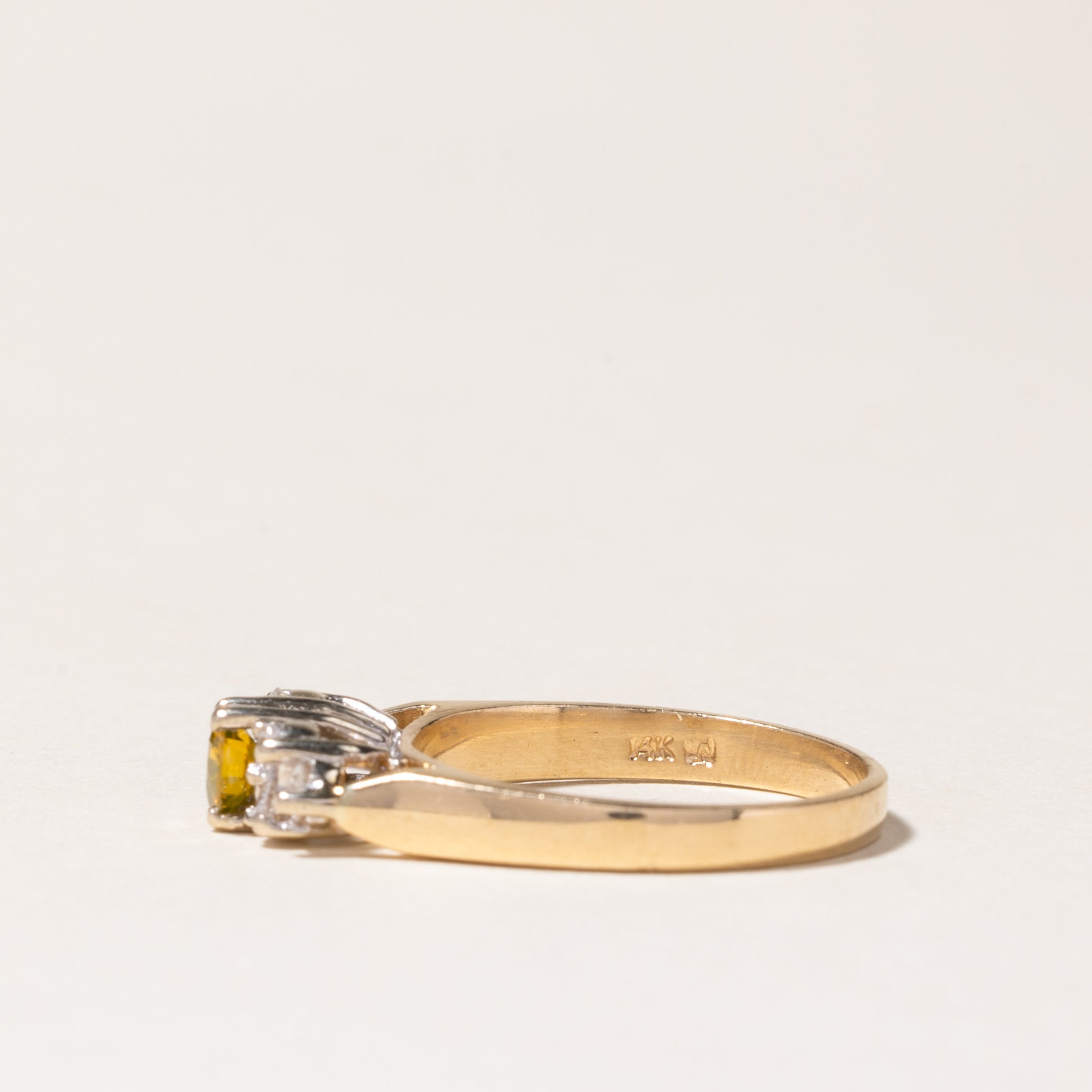 Yellow & White Diamond Engagement Ring | 0.28ct, 0.24ctw | SZ 7.75