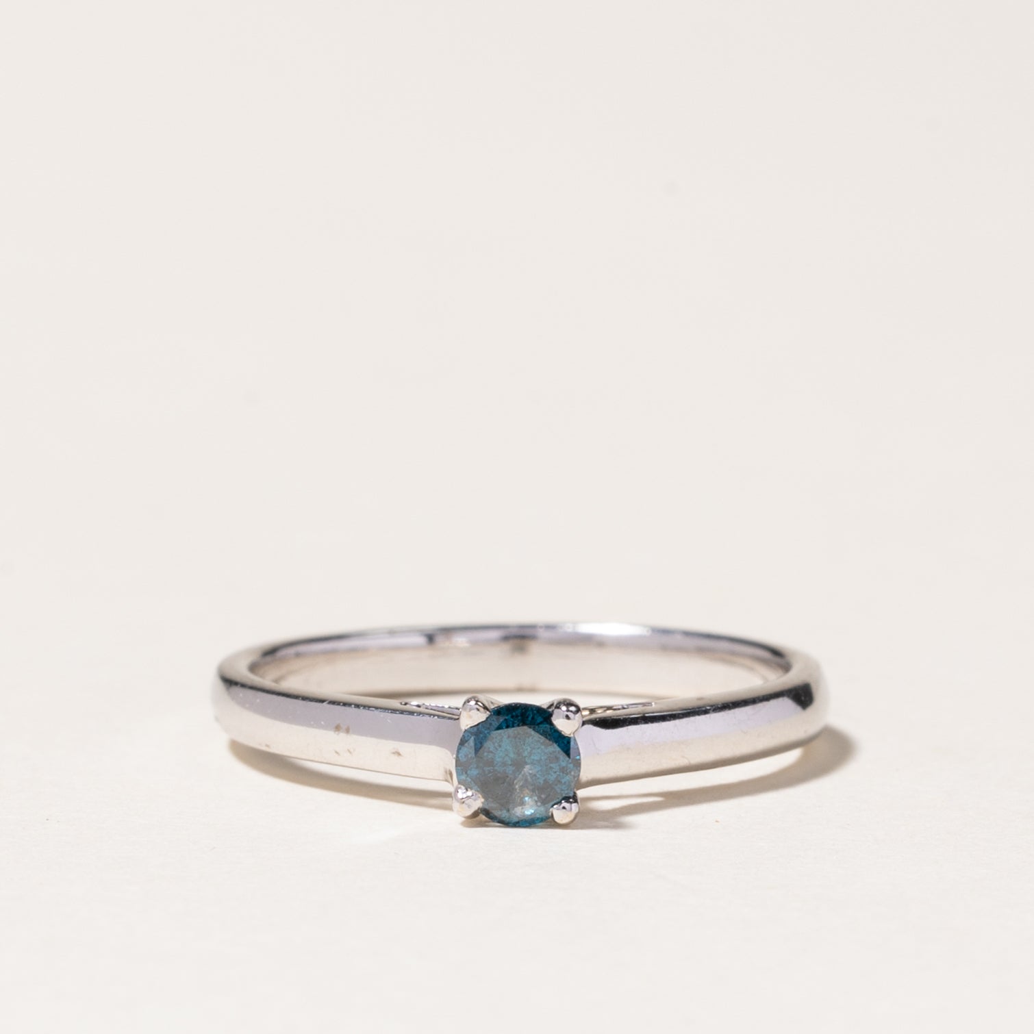 Solitaire Blue Diamond Ring | 0.20ct | SZ 6.25