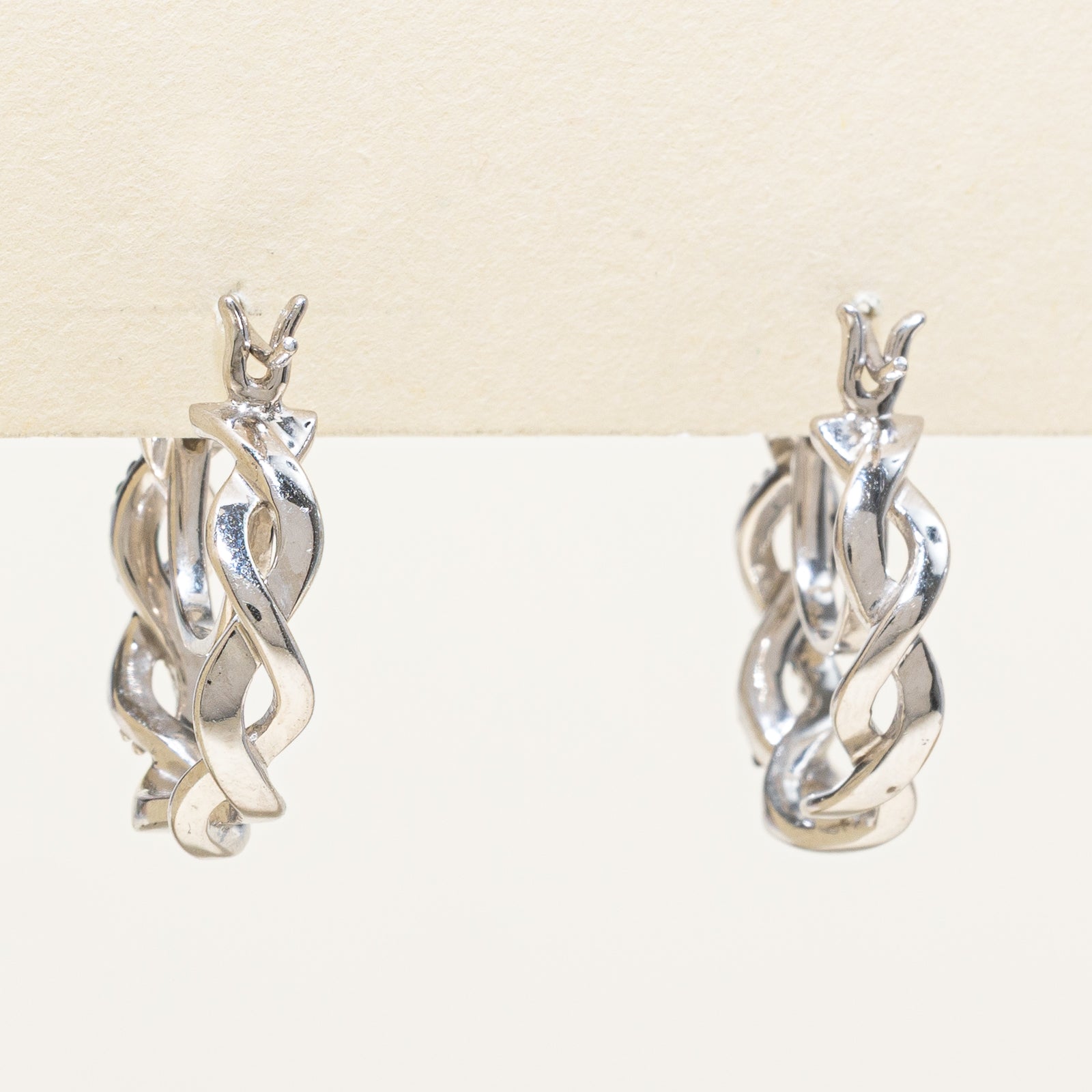 Blue & White Diamond Hoop Earrings | 0.24ctw, 0.12ctw