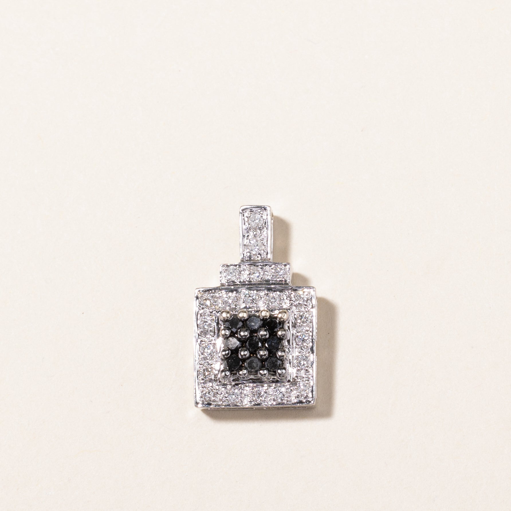 Black & White Diamond Square Pendant | 0.21ctw, 0.135ctw |