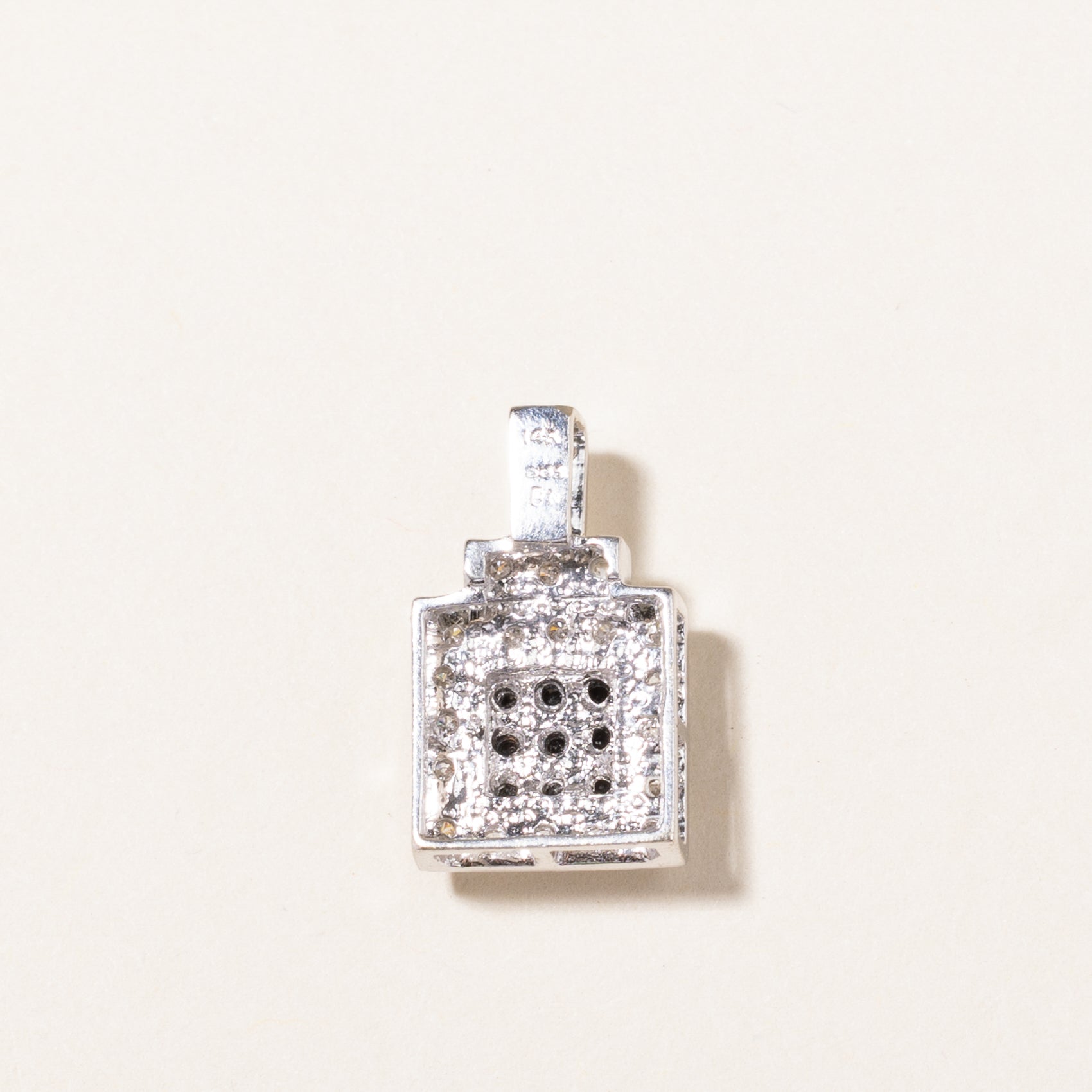 Black & White Diamond Square Pendant | 0.21ctw, 0.135ctw |