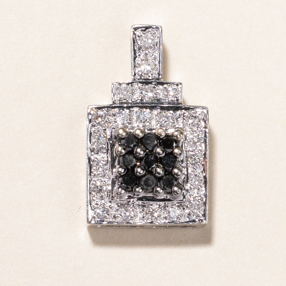 Black & White Diamond Square Pendant | 0.21ctw, 0.135ctw |