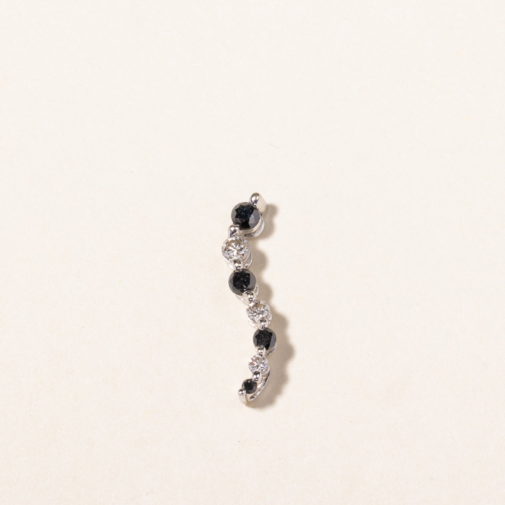 Black & White Diamond Drop Pendant | 0.122ctw, 0.09ctw