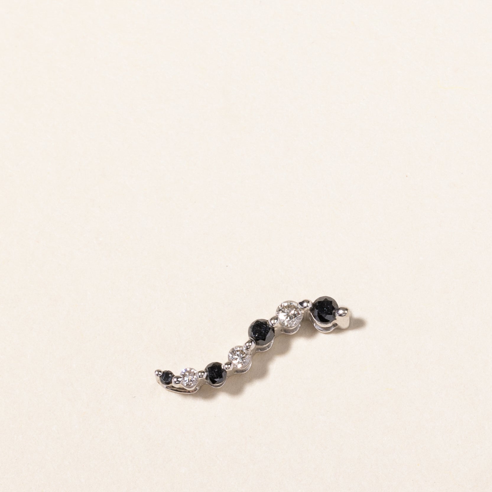 Black & White Diamond Drop Pendant | 0.122ctw, 0.09ctw