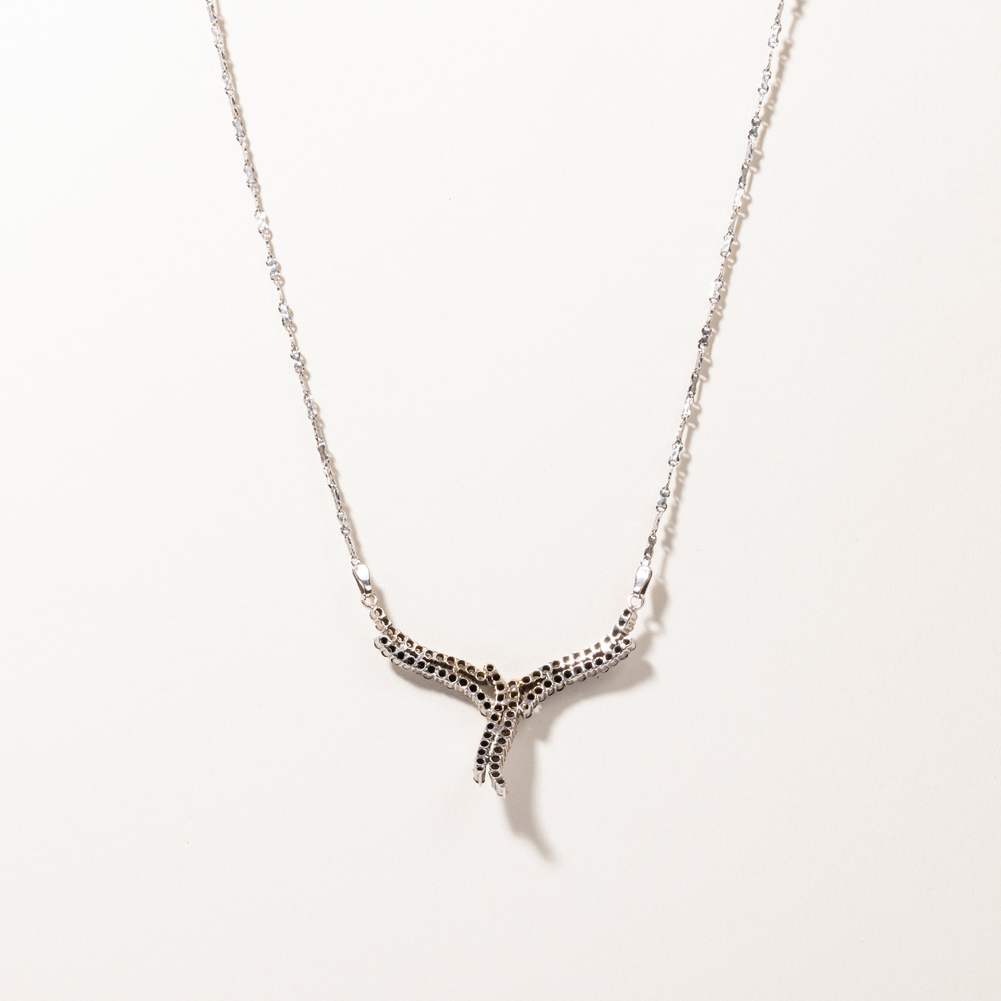 Black & White Diamond Ornate Necklace | 0.972ctw, 0.72ctw | 16"