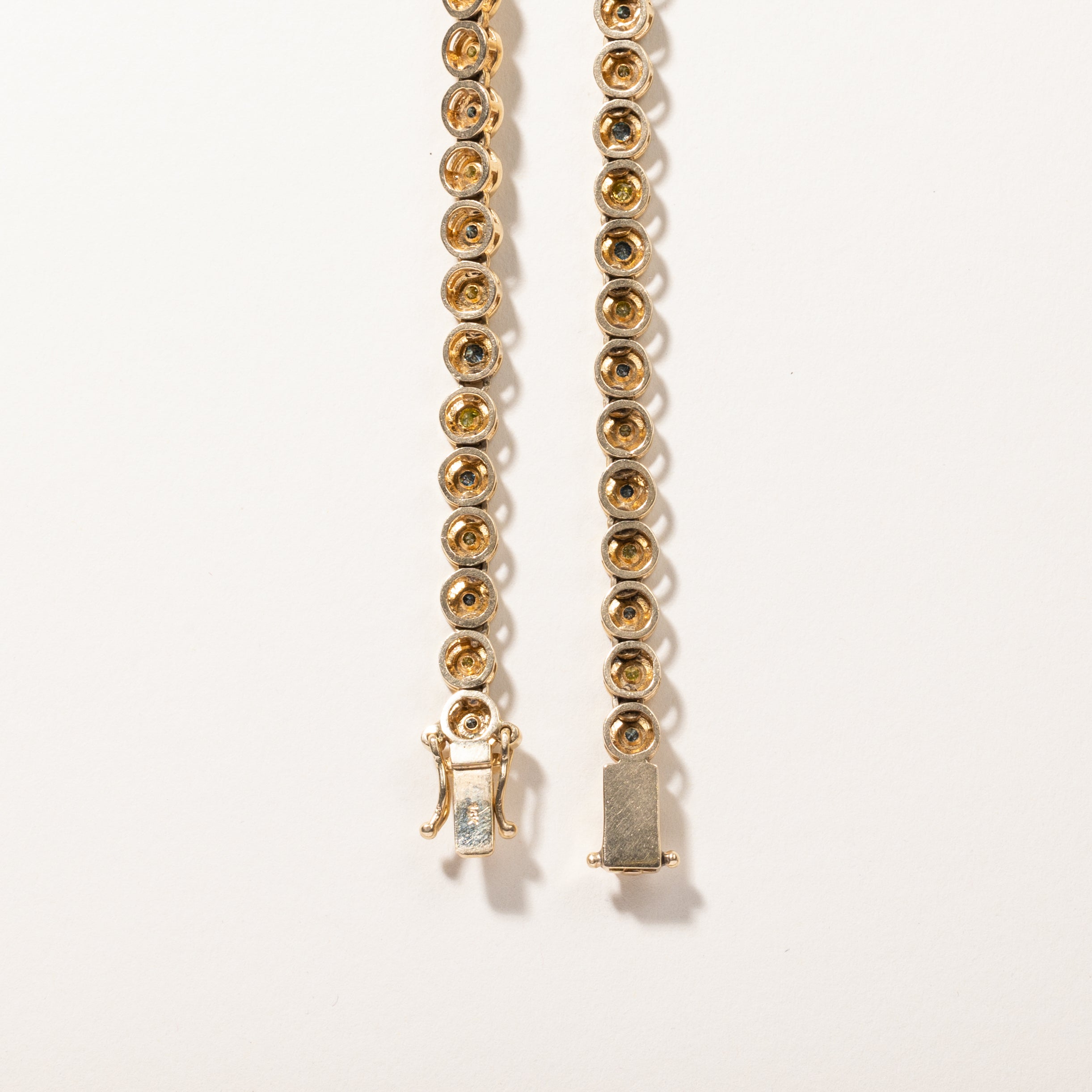 Yellow & Blue Diamond Eternity Necklace | 2.65ctw, 2.60ctw | 29"