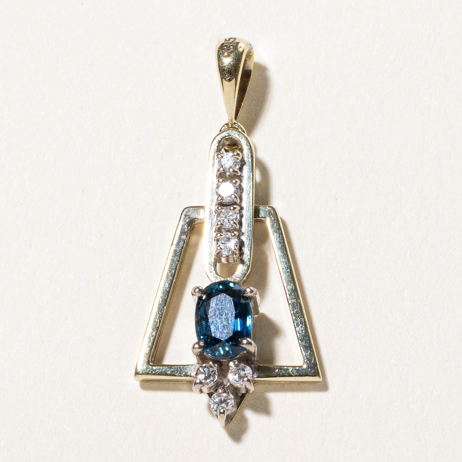 Blue Sapphire & Diamond Pendant | 0.45ct, 0.09ctw |