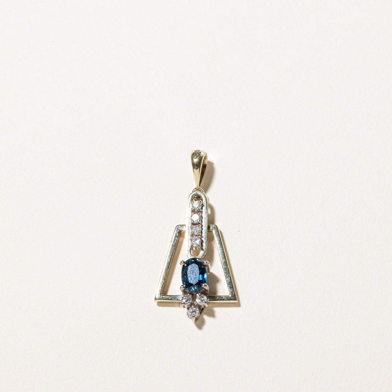 Blue Sapphire & Diamond Pendant | 0.45ct, 0.09ctw |