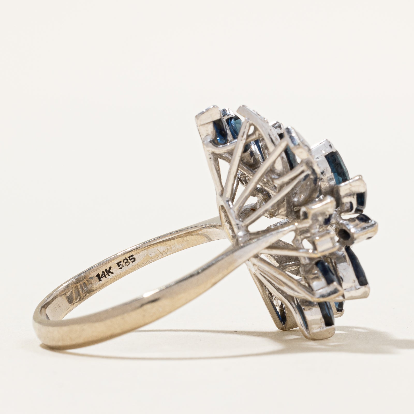 Blue Sapphire & Diamond Ring | 1.90ctw, 0.10ctw | SZ 9 |