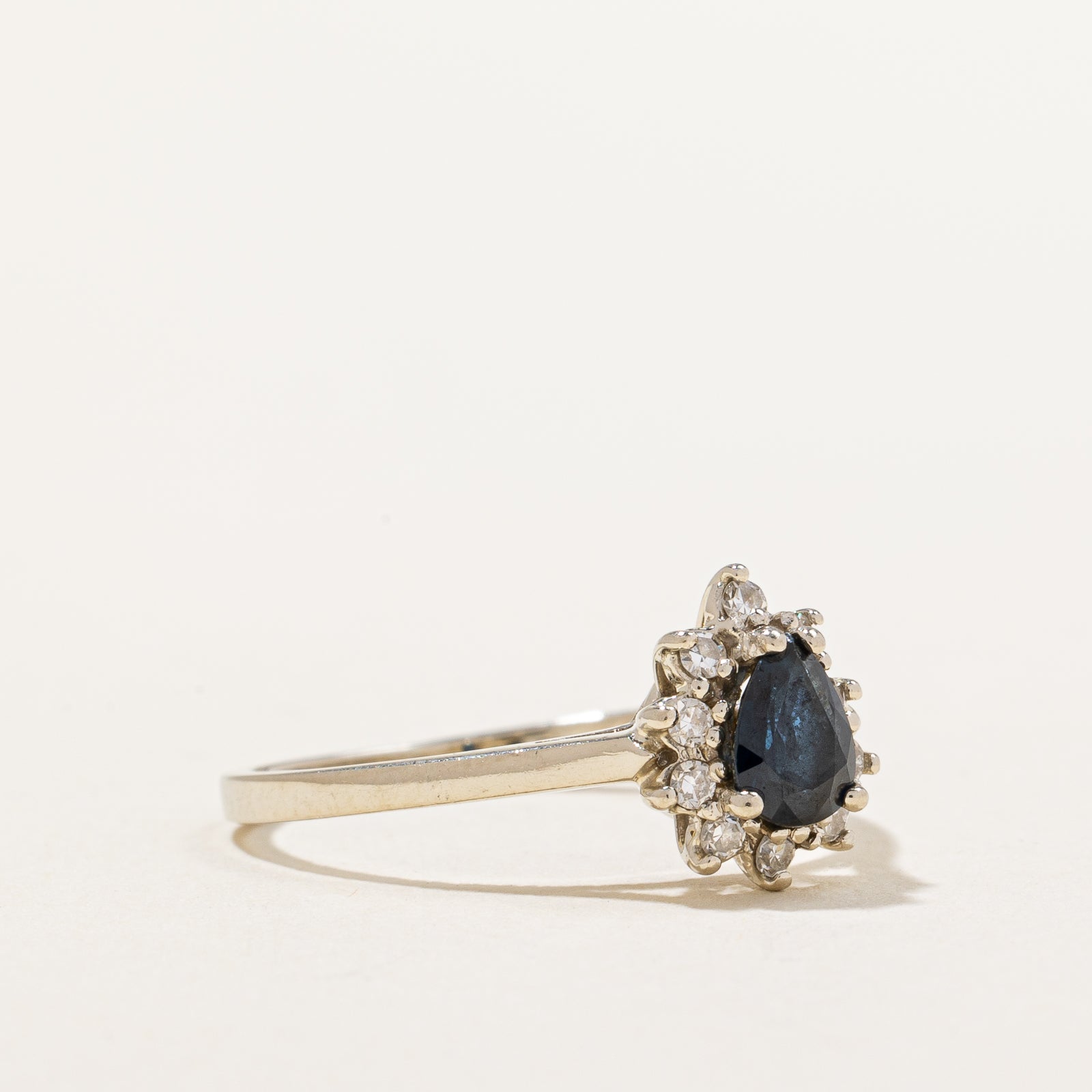 Blue Sapphire & Diamond Ring | 0.45ct, 0.10ctw | SZ 6.75 |