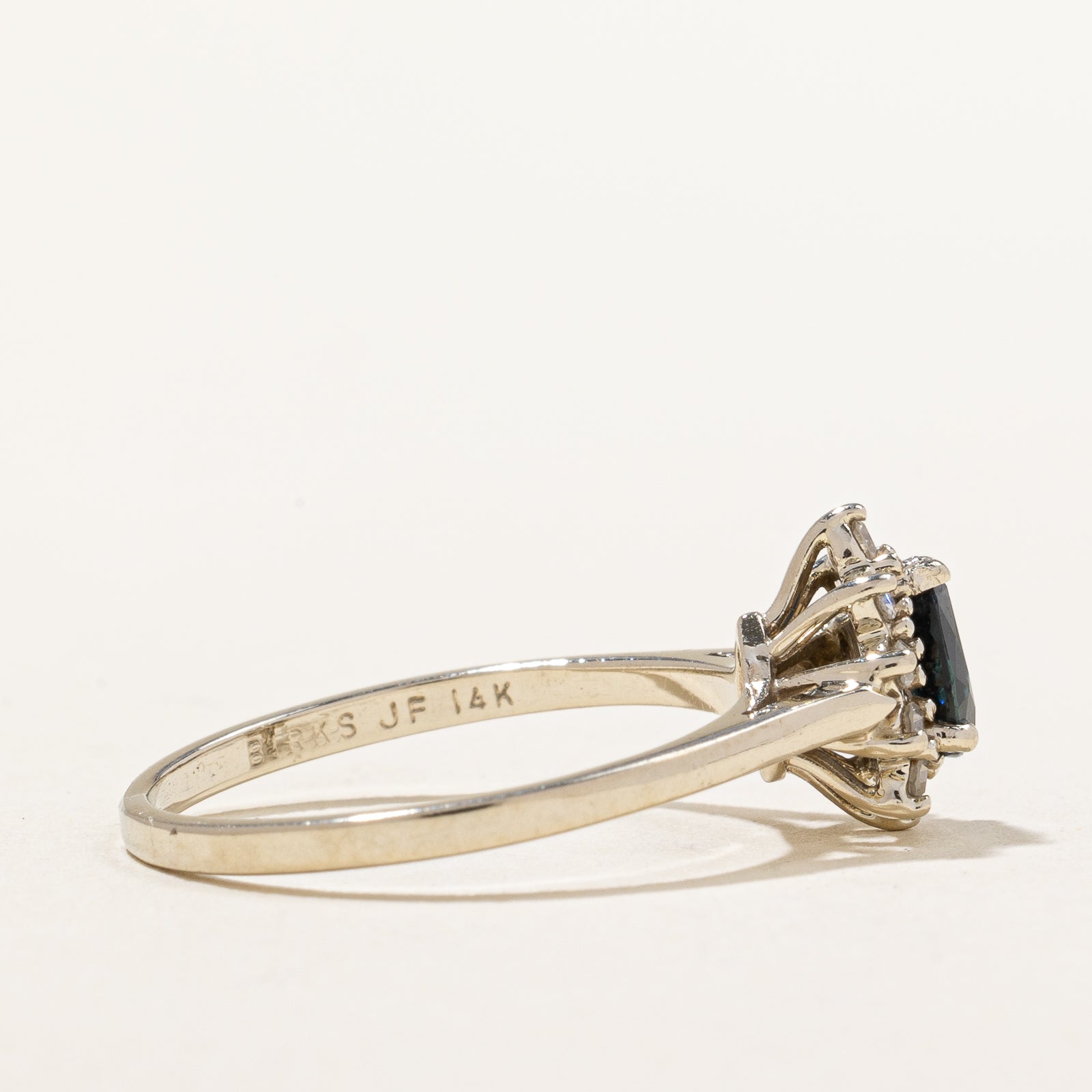 Blue Sapphire & Diamond Ring | 0.45ct, 0.10ctw | SZ 6.75 |