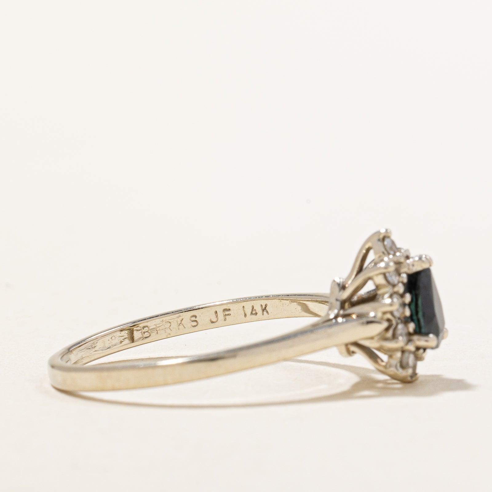 Blue Sapphire & Diamond Ring | 0.45ct, 0.10ctw | SZ 6.75 |