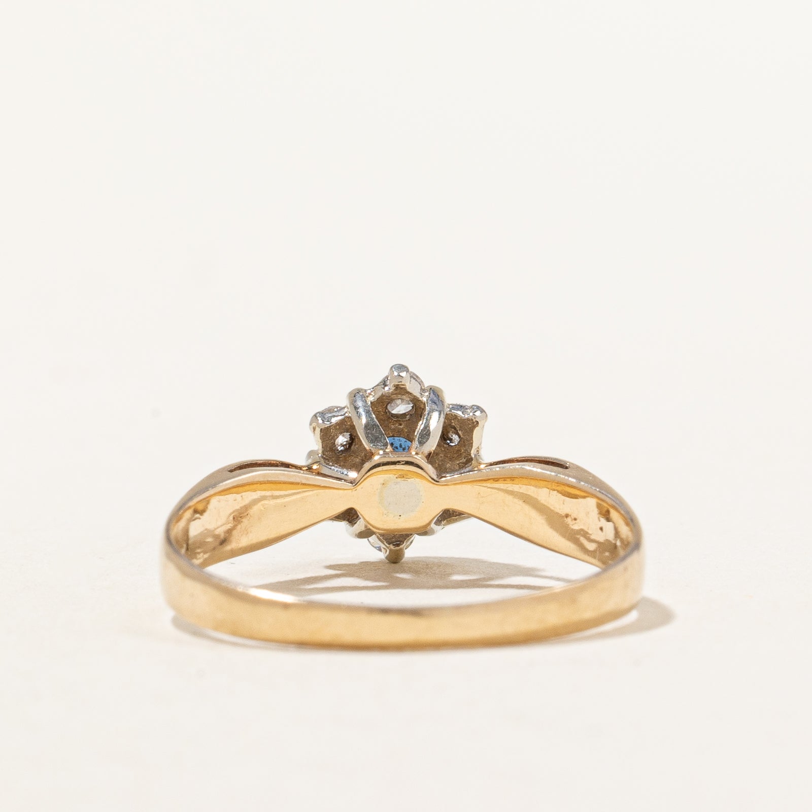 Blue Sapphire & Diamond High Set Ring | 0.15ct, 0.12ctw | SZ 4.75 |