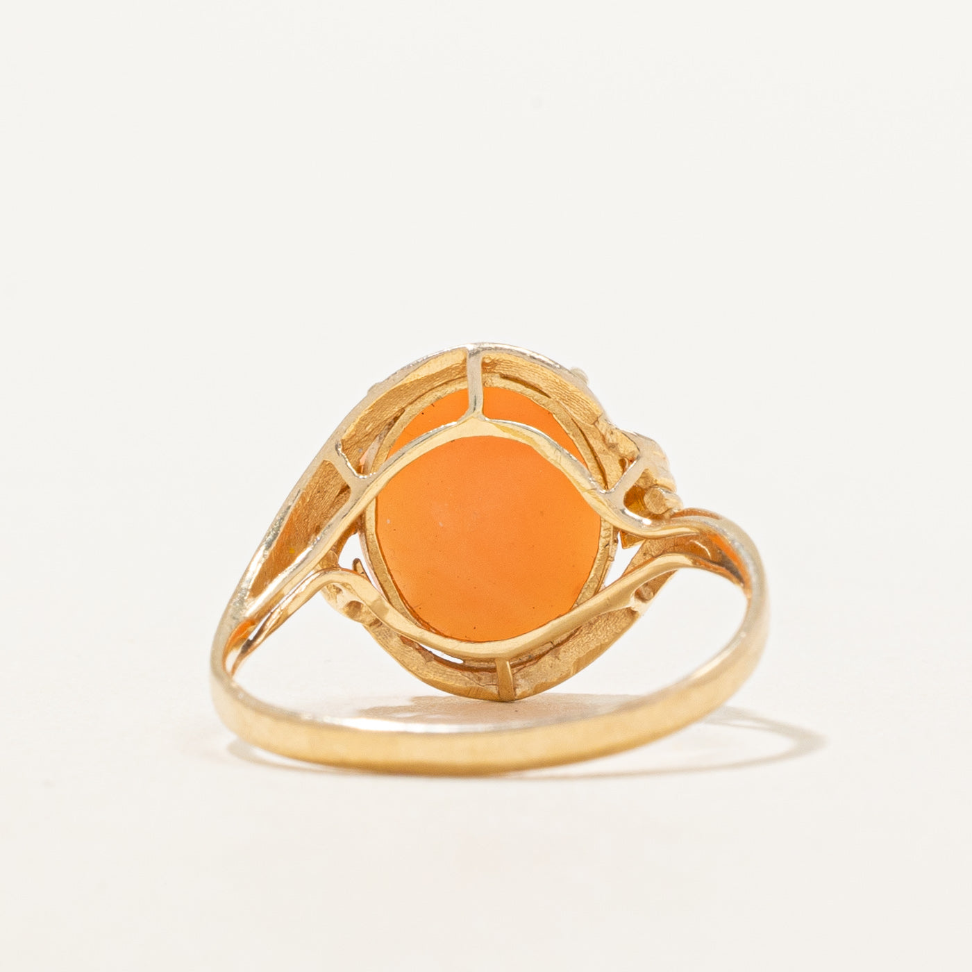 Bague cocktail en corail rose | 1,30 ct | Taille 5 |