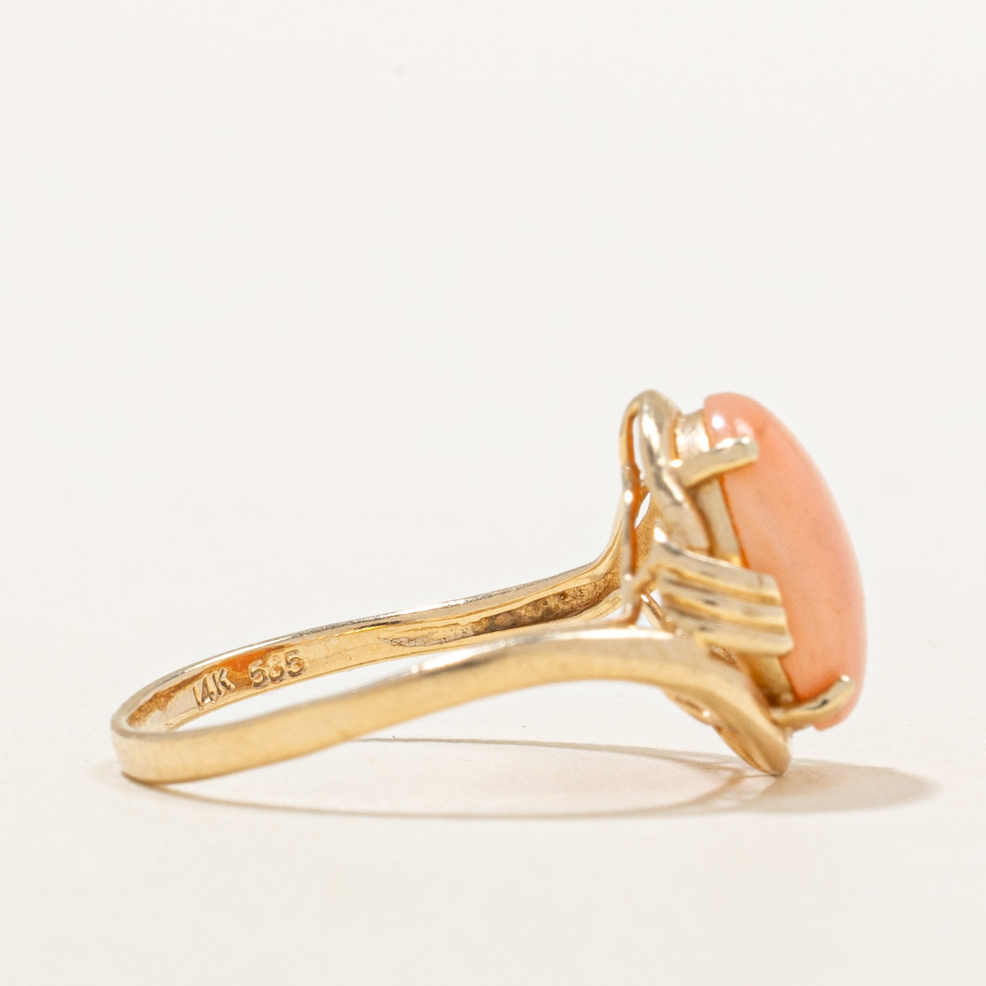 Bague cocktail en corail rose | 1,30 ct | Taille 5 |