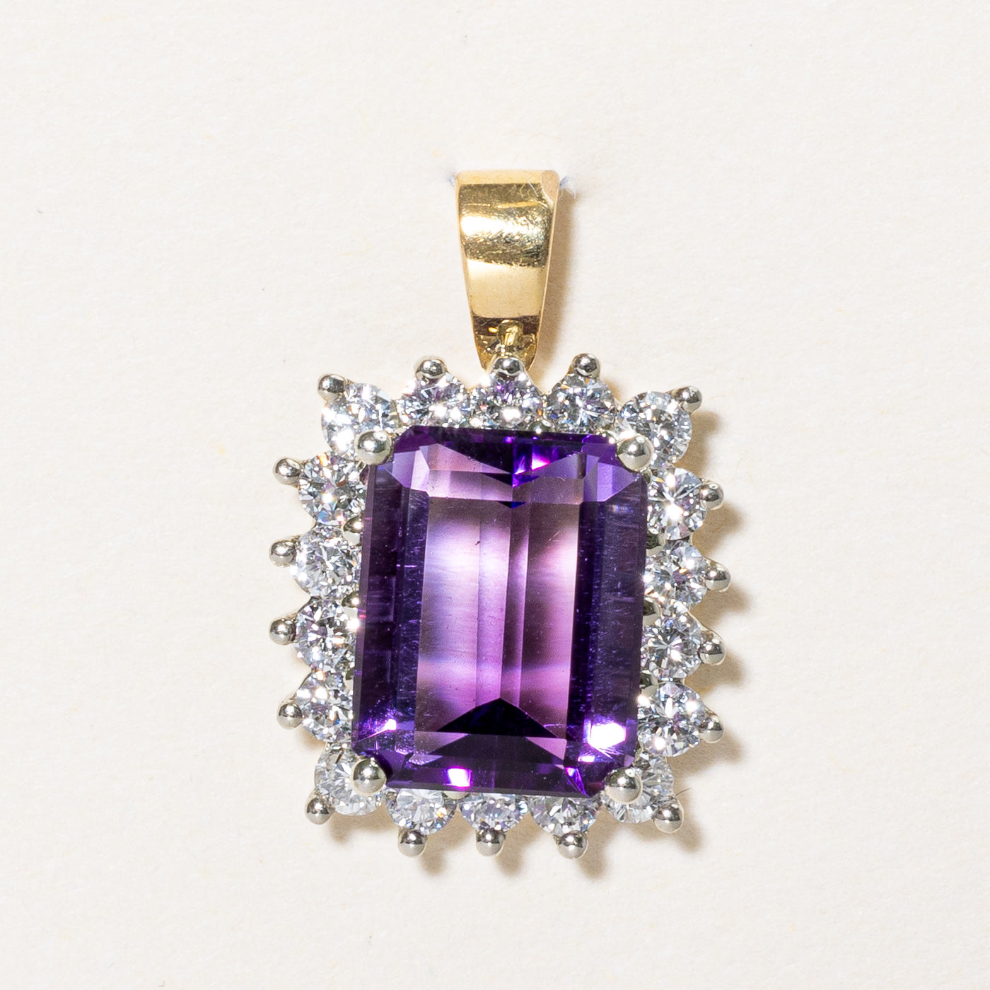 Amethyst & Diamond Halo Pendant | 2.75ct, 0.54ctw |