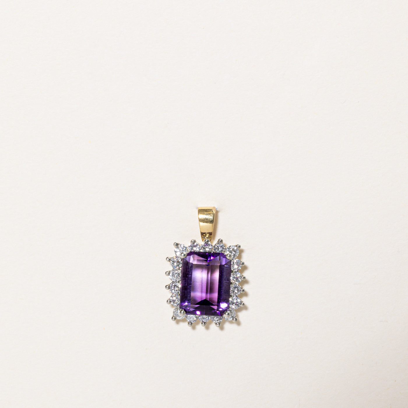 Amethyst & Diamond Halo Pendant | 2.75ct, 0.54ctw |