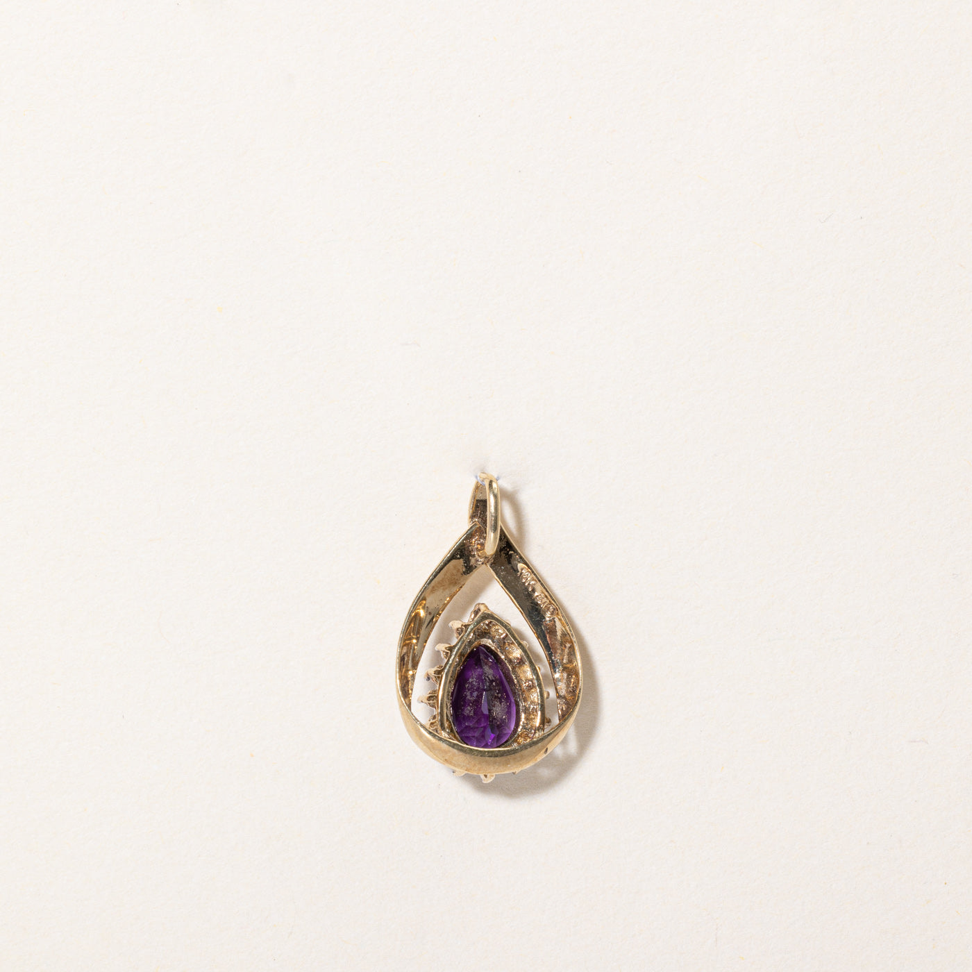 Amethyst & Diamond Pear Shaped Pendant | 1.00ct, 0.005ct |