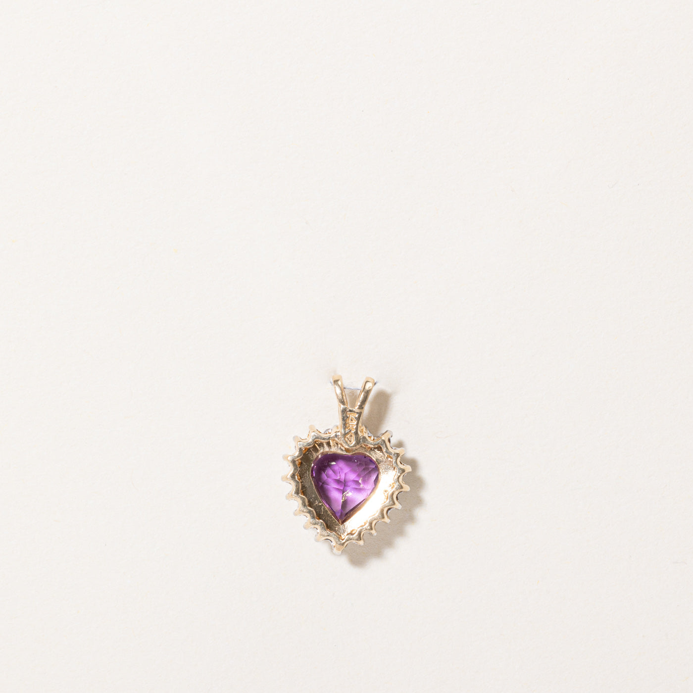 Pendentif cœur en améthyste et diamants | 1,00 ct, 0,18 ct au total |