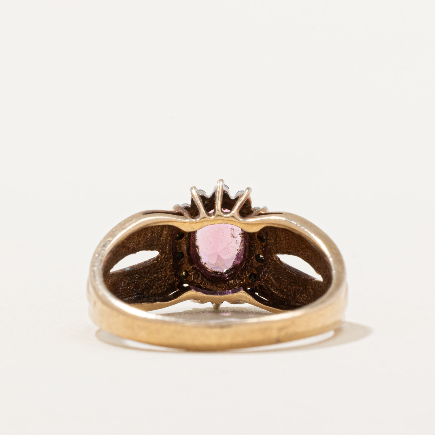 Pink Tourmaline & Diamond Halo Ring | 0.60ct, 0.14ctw | SZ 7.5 |