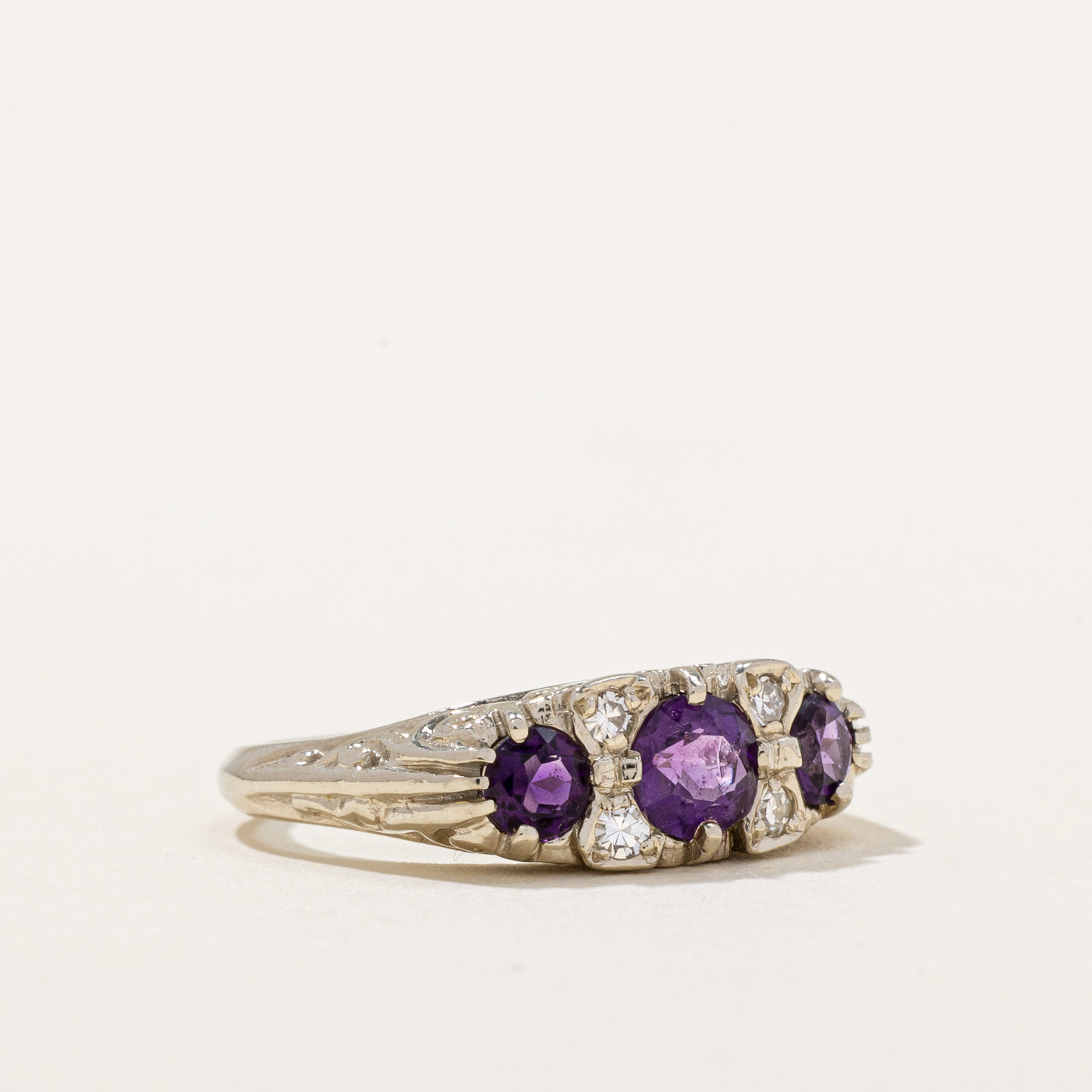 Amethyst & Diamond Cocktail Ring | 0.50ctw, 0.08ctw | SZ 5.25 |