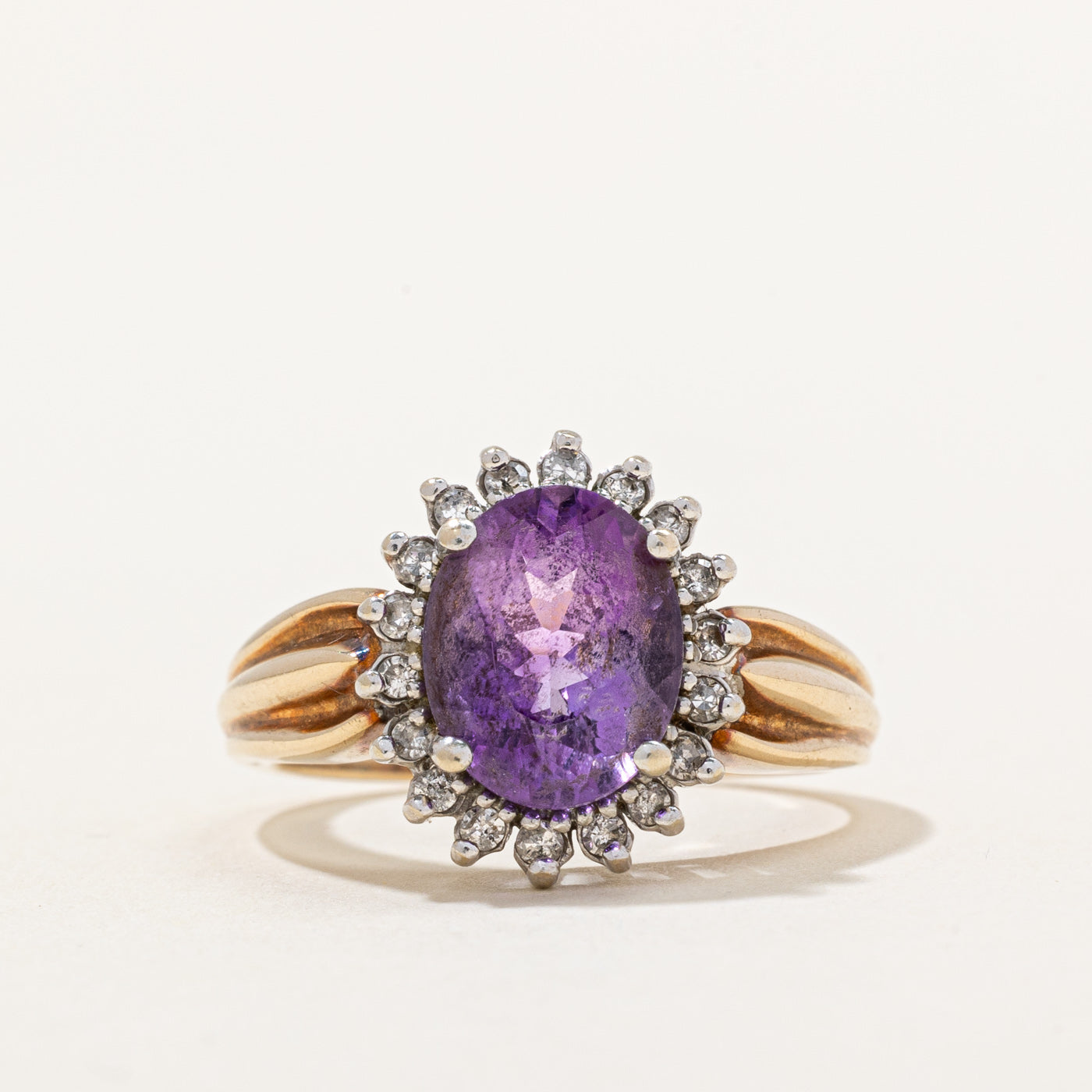 Amethyst & Diamond Halo Ring | 2.40ct, 0.18ctw | SZ 7.75 |