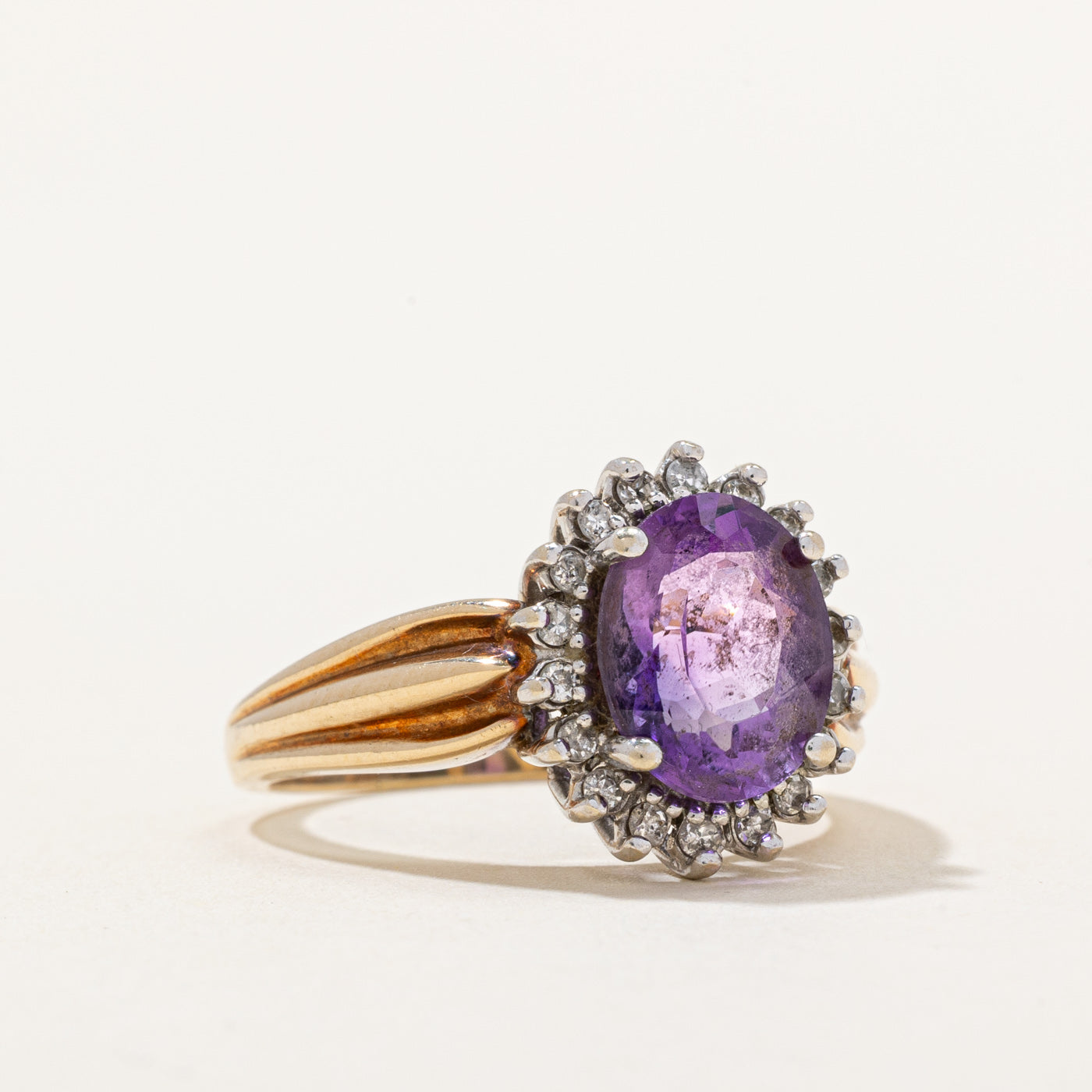 Amethyst & Diamond Halo Ring | 2.40ct, 0.18ctw | SZ 7.75 |