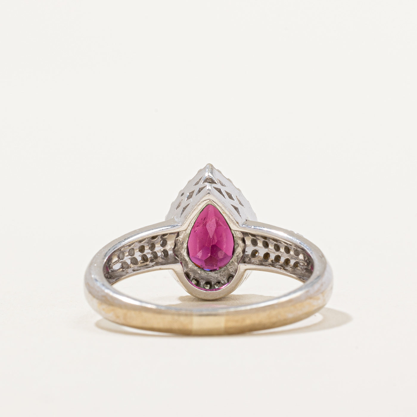 Garnet & Diamond Halo Ring | 1.70ct, 0.53ctw | SZ 7.75 |