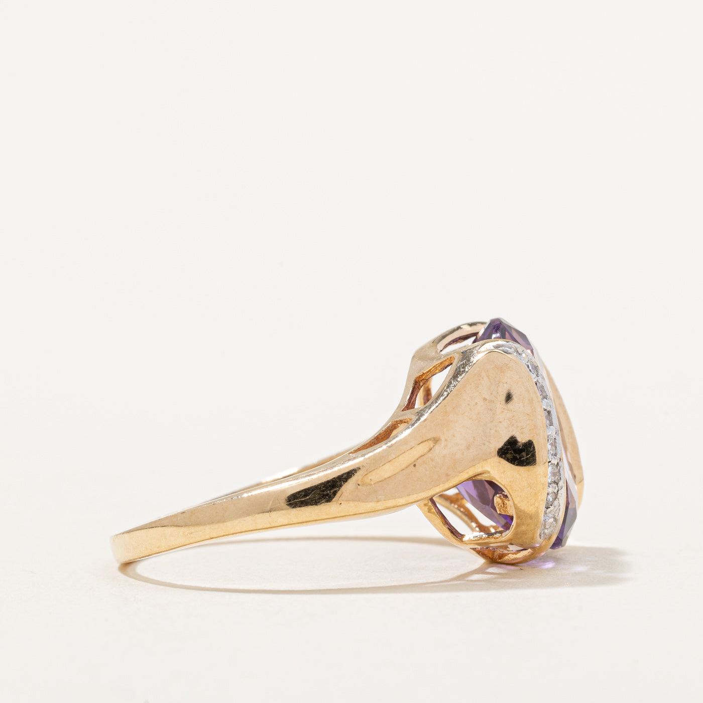 Amethyst & Diamond Cocktail Ring | 5.00ct, 0.10ctw | SZ 9.75 |