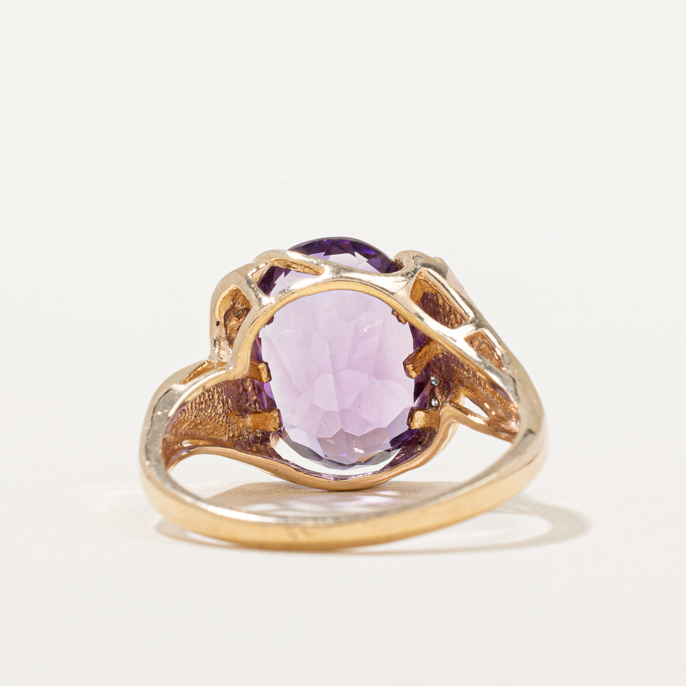 Amethyst & Diamond Cocktail Ring | 5.00ct, 0.10ctw | SZ 9.75 |