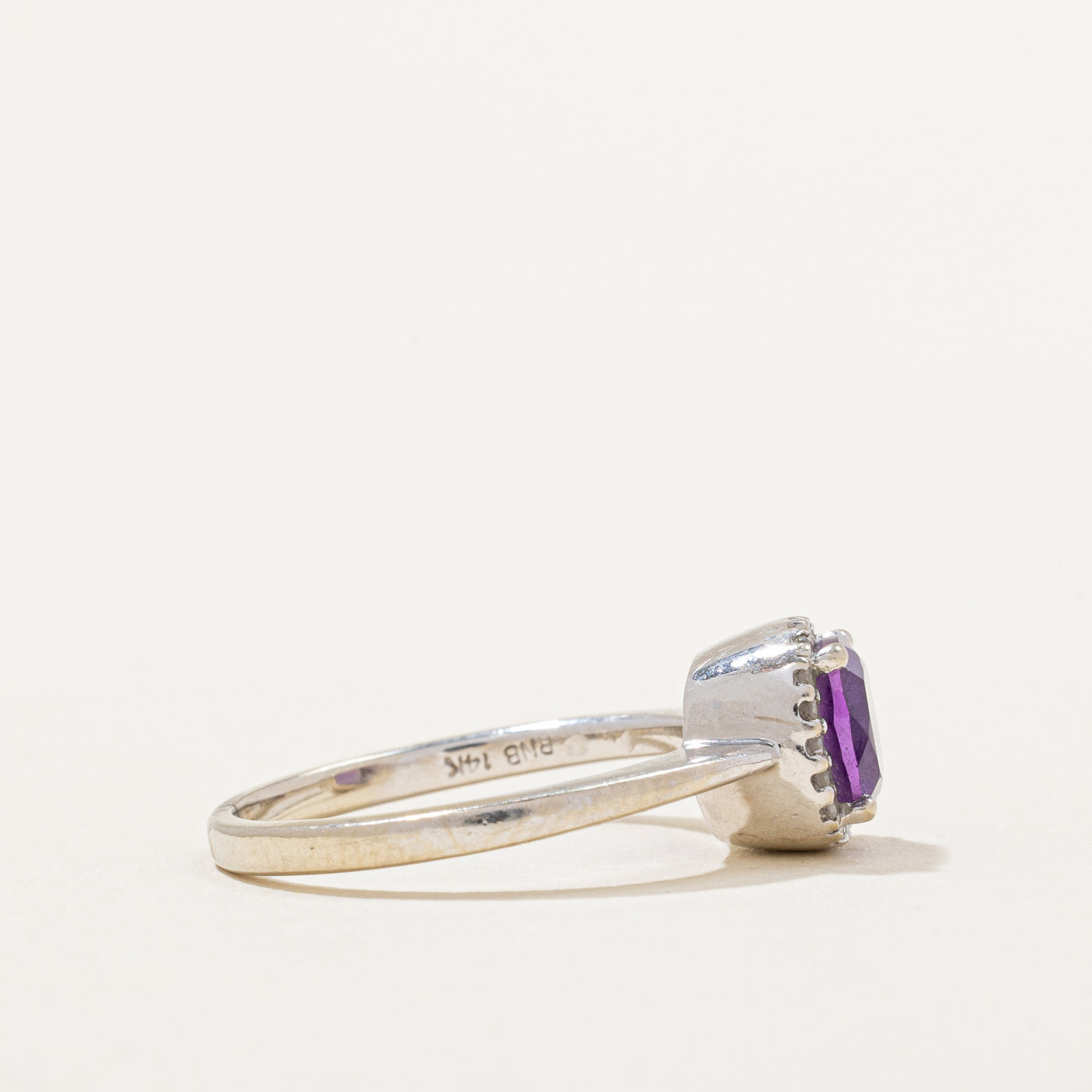 Amethyst & Diamond Halo Ring | 1.00ct, 0.08ctw | SZ 5.75 |