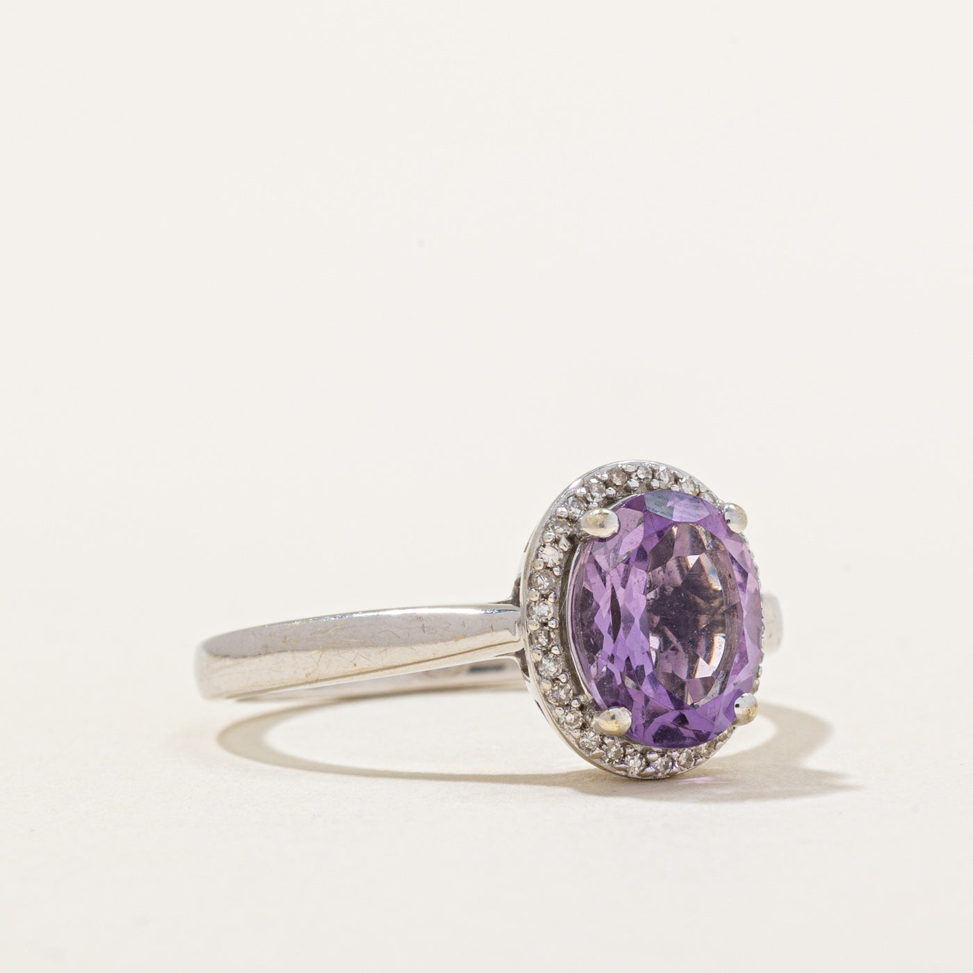 Amethyst & Diamond Halo Ring | 1.50ct, 0.30ctw | SZ 8.25 |