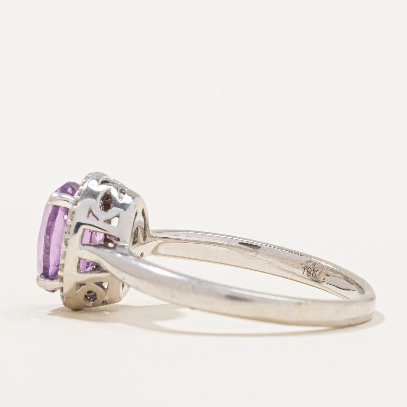 Amethyst & Diamond Halo Ring | 1.50ct, 0.30ctw | SZ 8.25 |