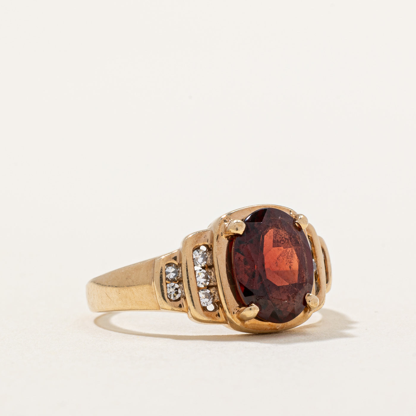 Garnet & Diamond Ring | 2.25ct, 0.10ctw | SZ 6.25 |