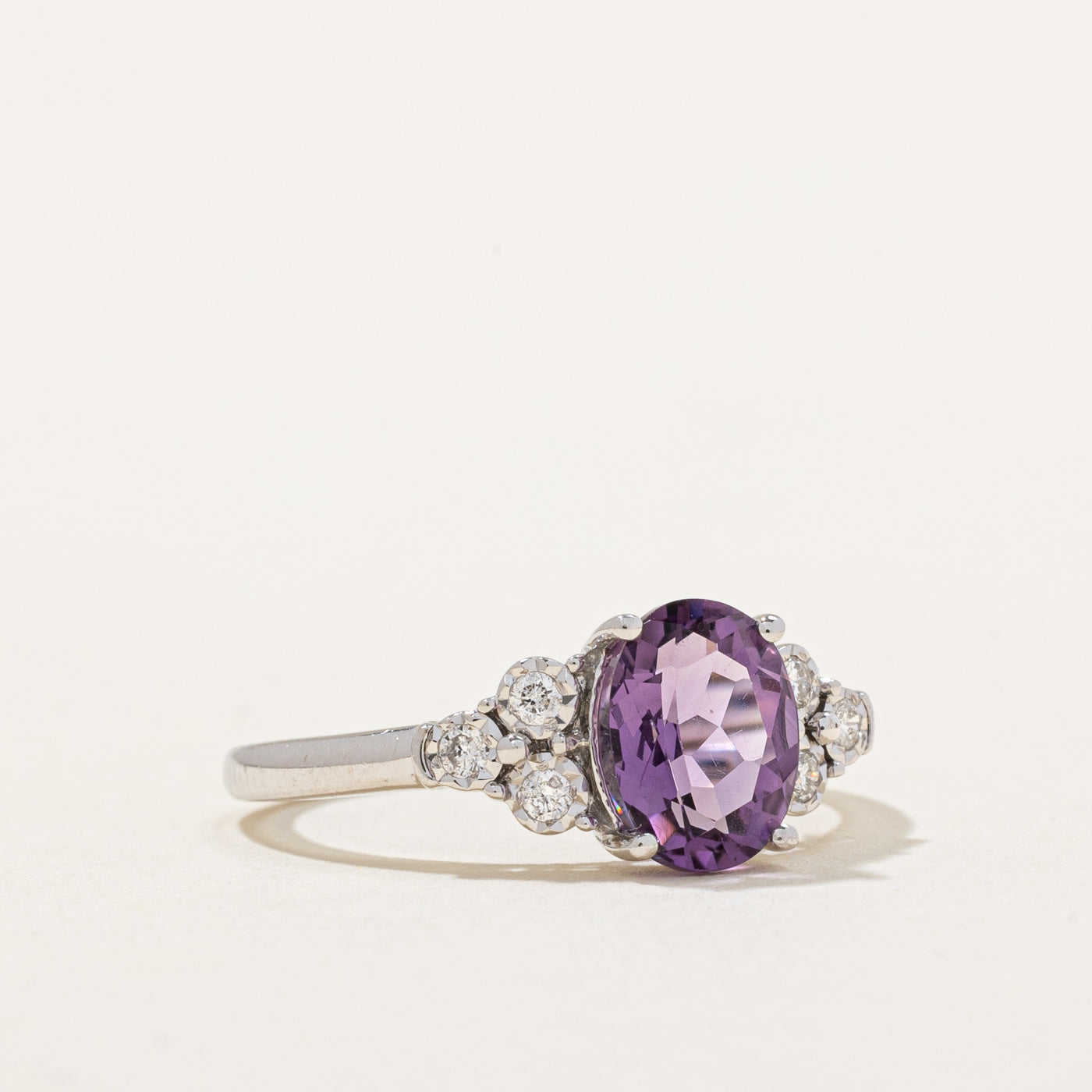 Amethyst & Diamond Ring | 1.00ct, 0.12ctw | SZ 6.25 |