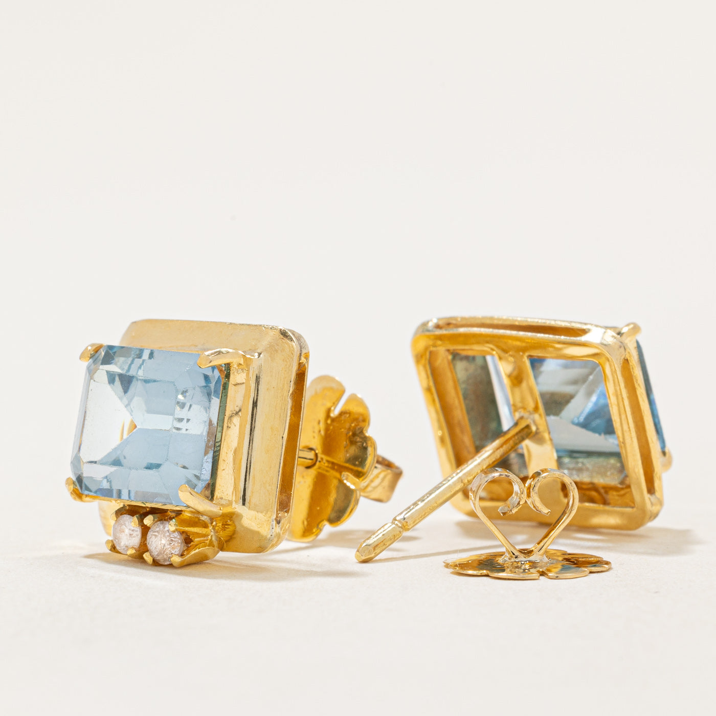 Synthetic Spinel & Natural Diamond Earrings | 7.30ctw, 0.15ctw |