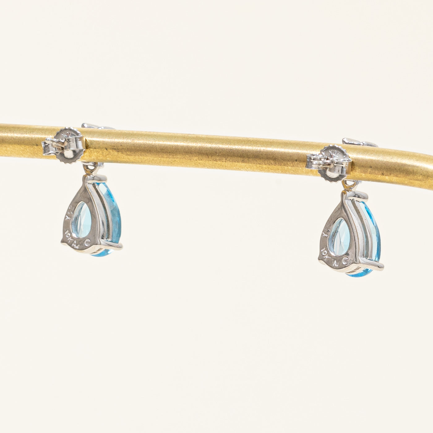 Blue Topaz & Diamond Earrings | 3.00ctw, 0.02ctw |