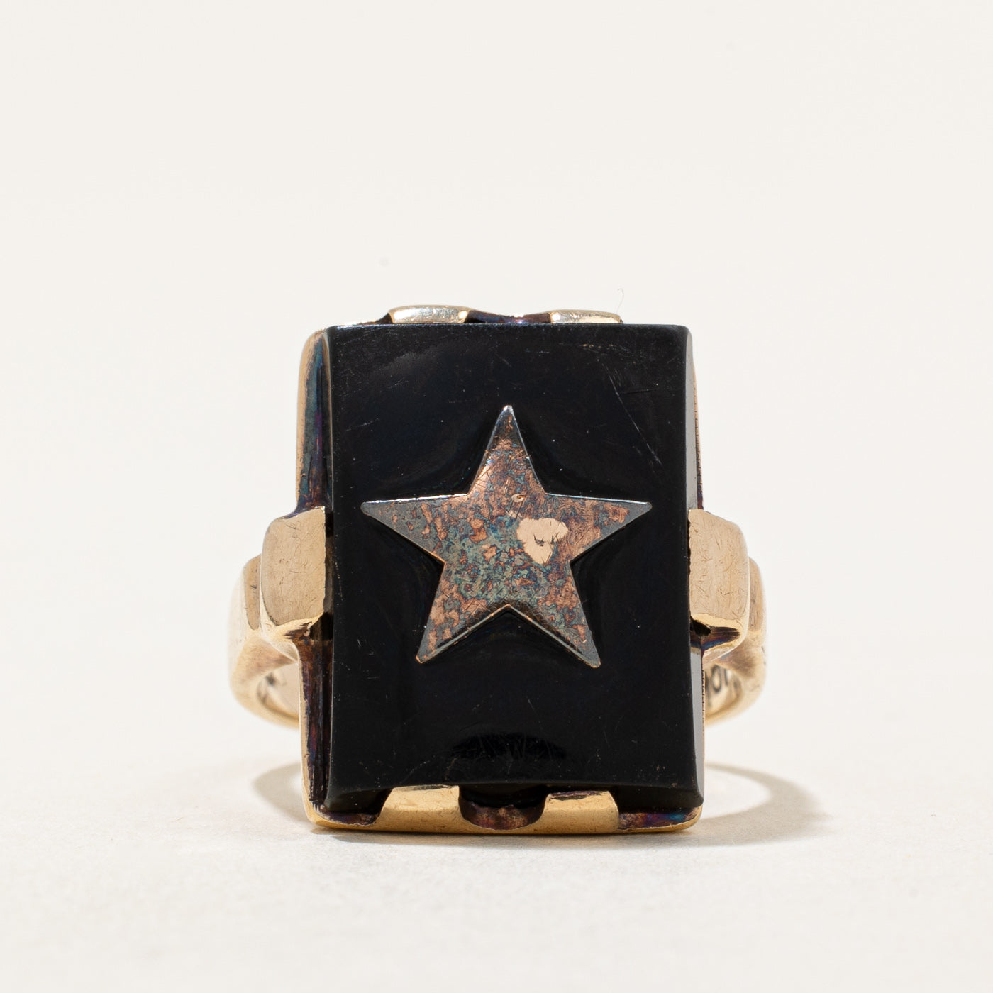 Bague étoile en onyx noir | 6,50 ct | Taille 4,75 |