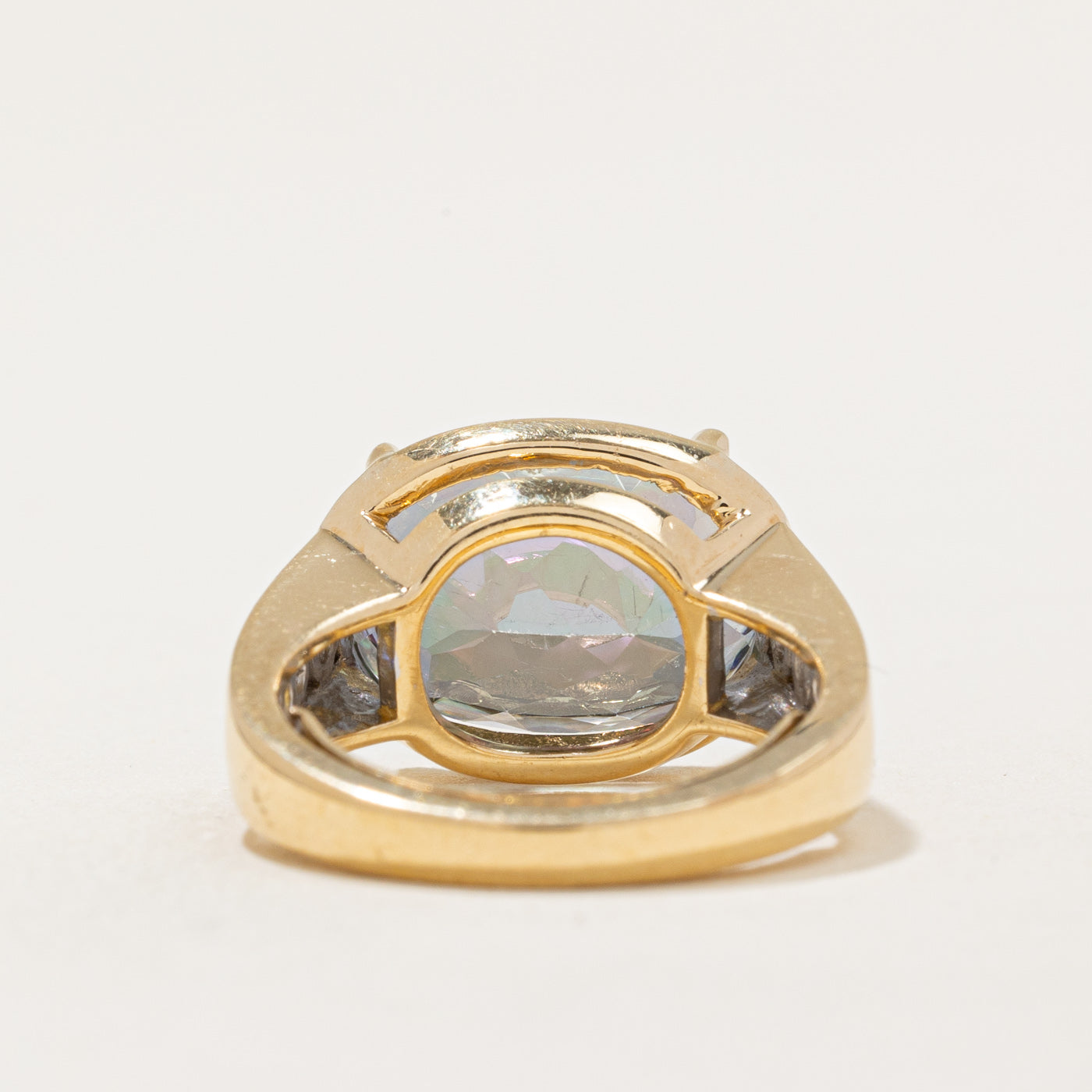 Mystic Topaz & Diamond Cocktail Ring | 7.00ct, 0.40ctw | SZ 4 |